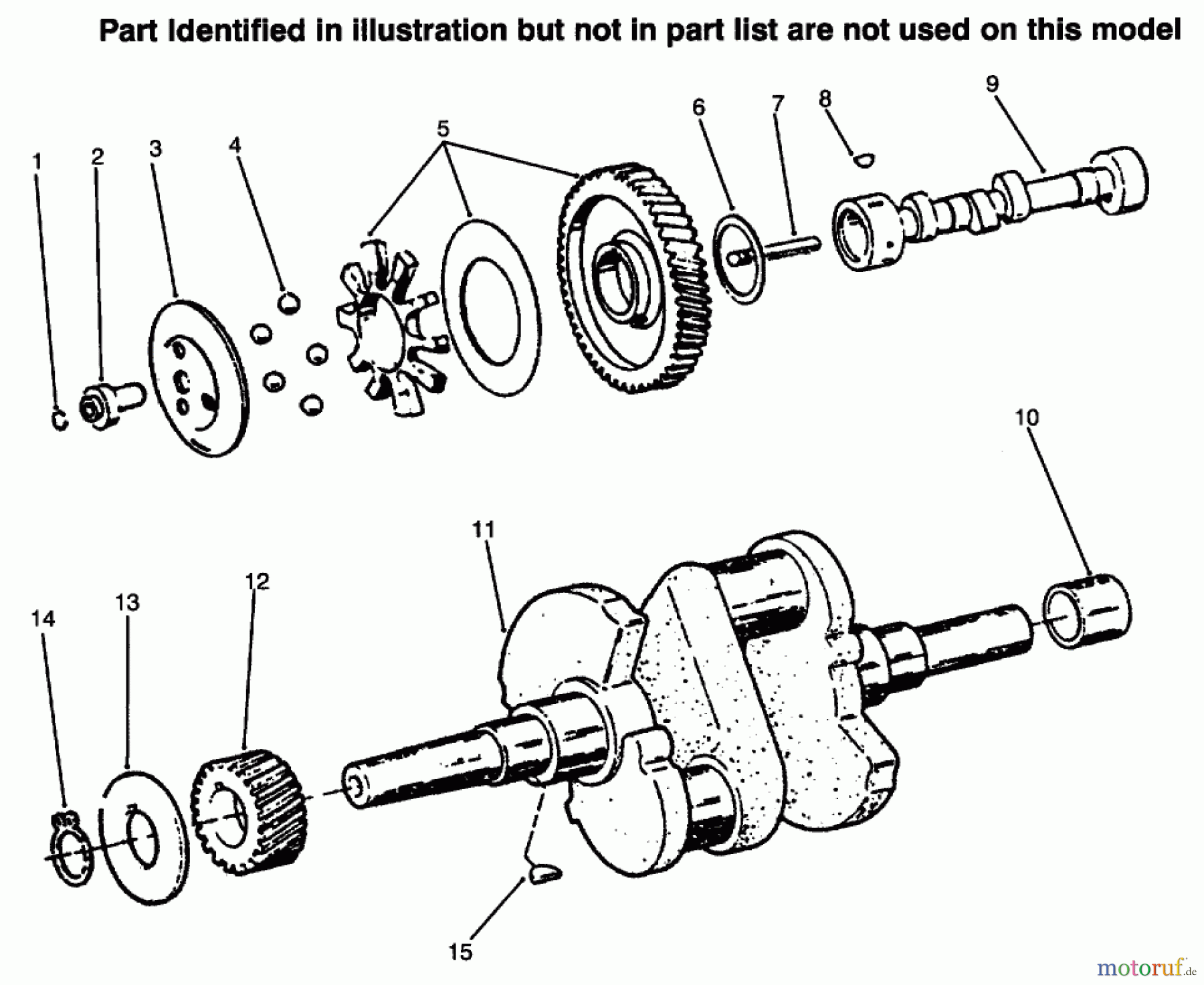 Toro Neu Mowers, Lawn & Garden Tractor Seite 1 73422 (416-8) - Toro 416-8 Garden Tractor, 1996 (6900001-6999999) CAM & CRANKSHAFTS