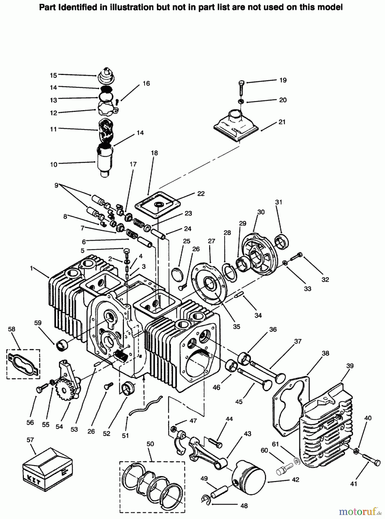 Toro Neu Mowers, Lawn & Garden Tractor Seite 1 73422 (416-8) - Toro 416-8 Garden Tractor, 1996 (6900001-6999999) ENGINE CYLINDER BLOCK