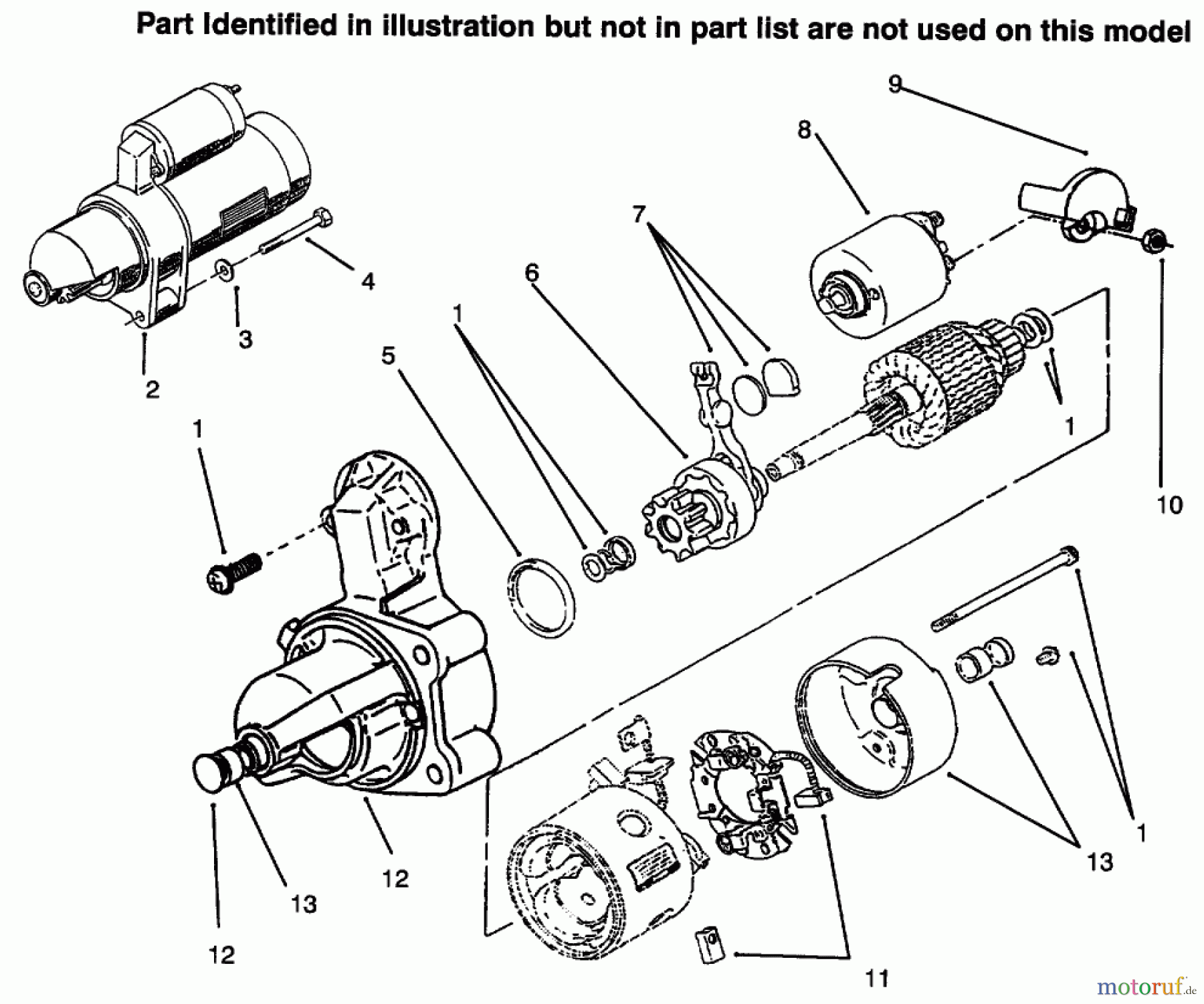 Toro Neu Mowers, Lawn & Garden Tractor Seite 1 73422 (416-8) - Toro 416-8 Garden Tractor, 1996 (6900001-6999999) STARTER