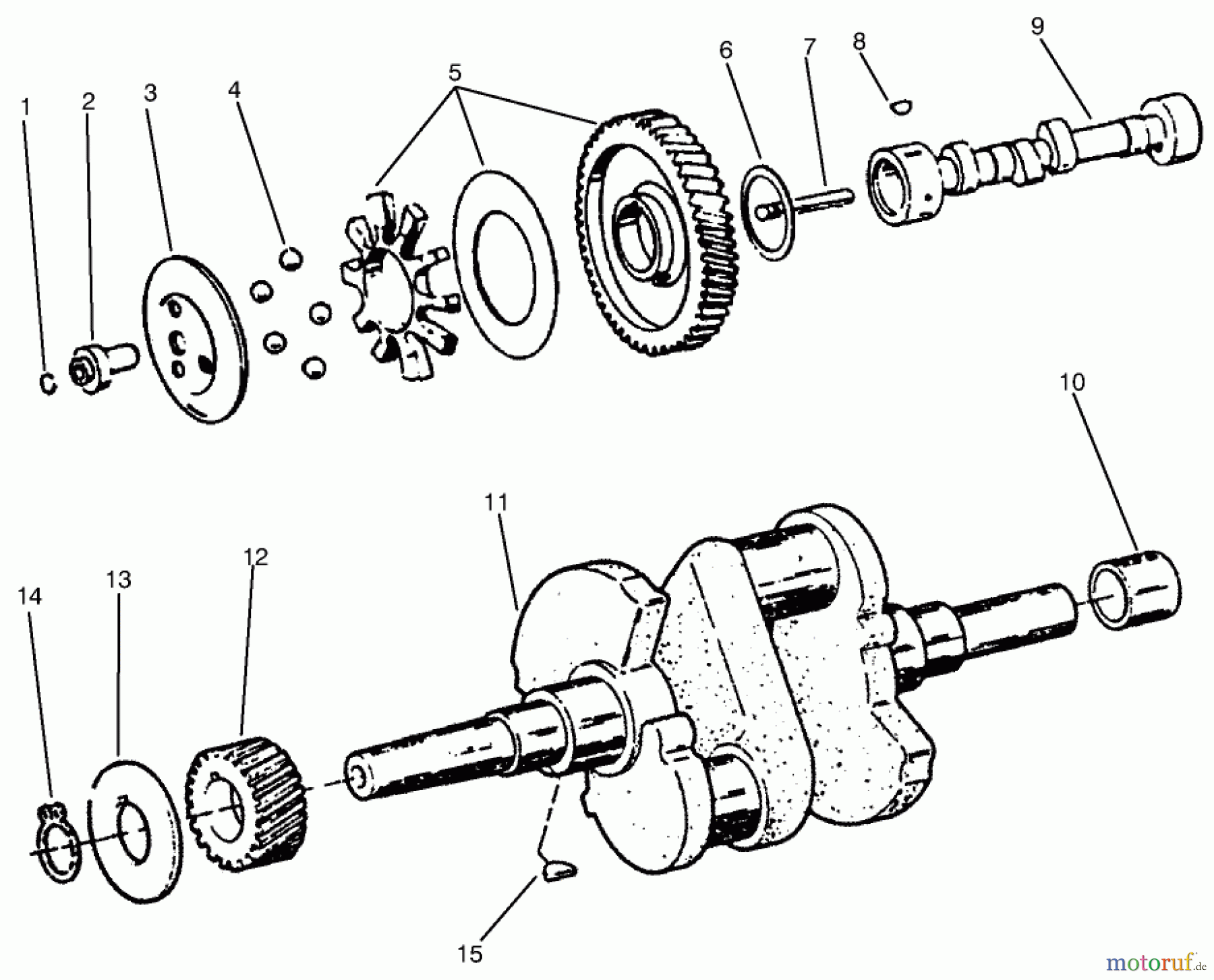 Toro Neu Mowers, Lawn & Garden Tractor Seite 1 73422 (416-8) - Toro 416-8 Garden Tractor, 1997 (7900001-7999999) CARN & CRANKSHAFTS