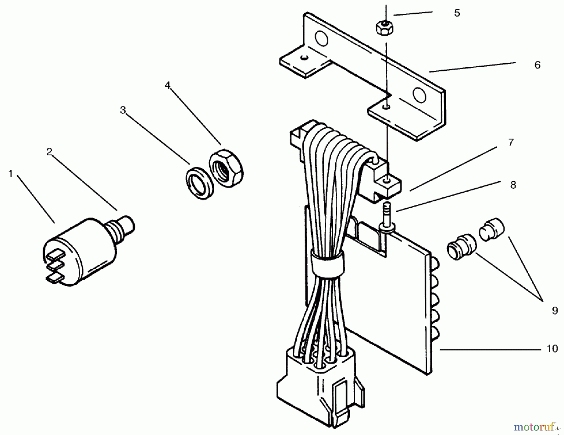 Toro Neu Mowers, Lawn & Garden Tractor Seite 1 73422 (416-8) - Toro 416-8 Garden Tractor, 1997 (7900001-7999999) PC BOARD & TEST SWITCH