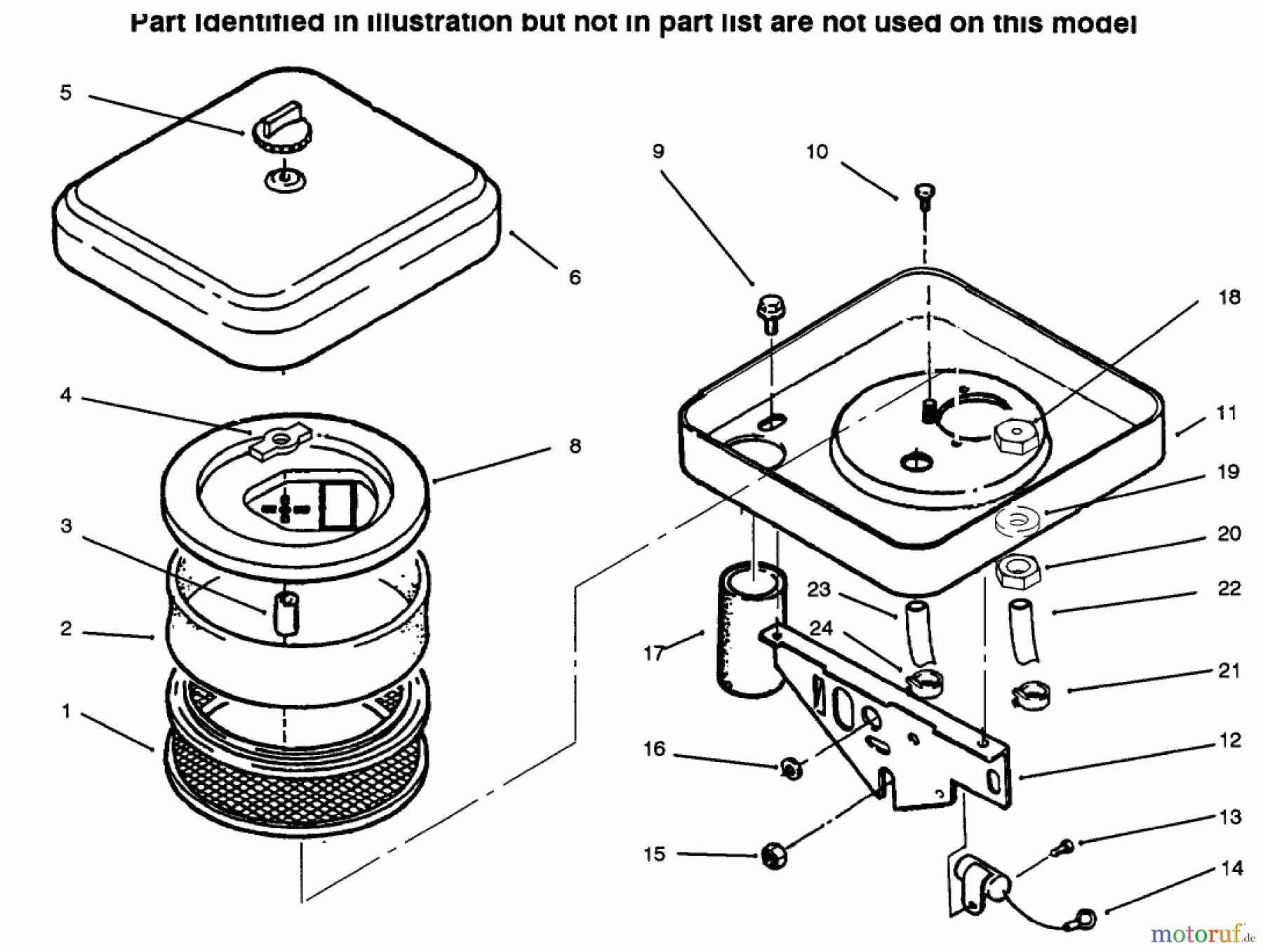 Toro Neu Mowers, Lawn & Garden Tractor Seite 1 73423 (416-H) - Toro 416-H Garden Tractor, 1996 (6900001-6999999) AIR CLEANER
