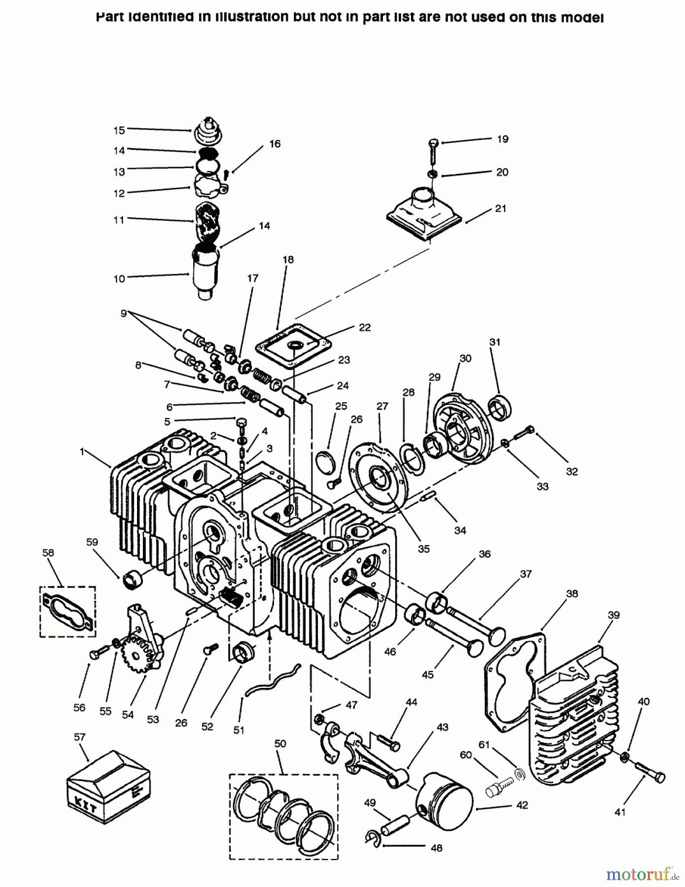 Toro Neu Mowers, Lawn & Garden Tractor Seite 1 73423 (416-H) - Toro 416-H Garden Tractor, 1996 (6900001-6999999) ENGINE CYLINDER BLOCK