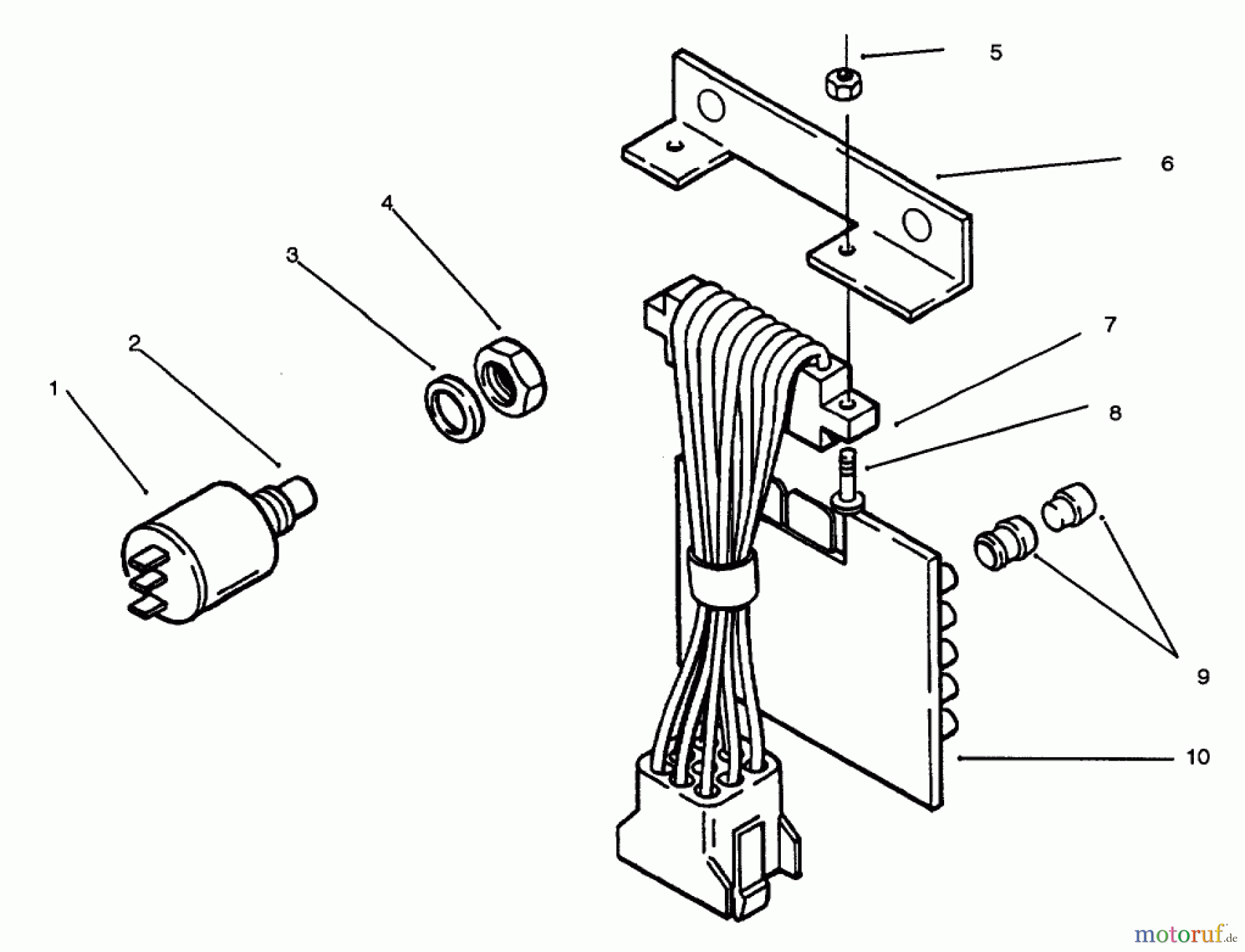 Toro Neu Mowers, Lawn & Garden Tractor Seite 1 73423 (416-H) - Toro 416-H Garden Tractor, 1996 (6900001-6999999) PC BOARD & TEST SWITCH
