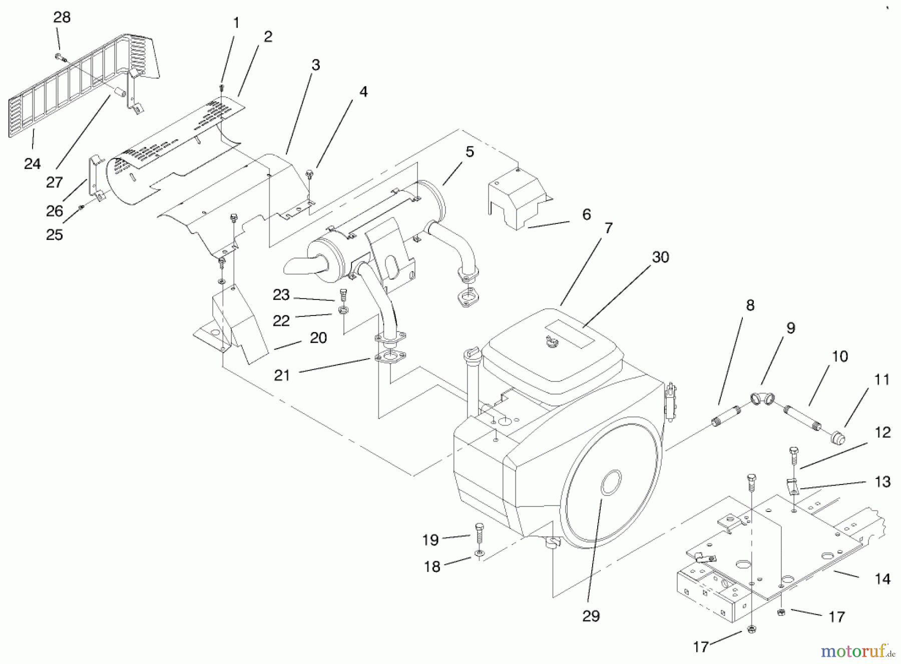 Toro Neu Mowers, Lawn & Garden Tractor Seite 1 73423 (416-H) - Toro 416-H Garden Tractor, 1997 (7900001-7999999) ENGINE ASSEMBLY