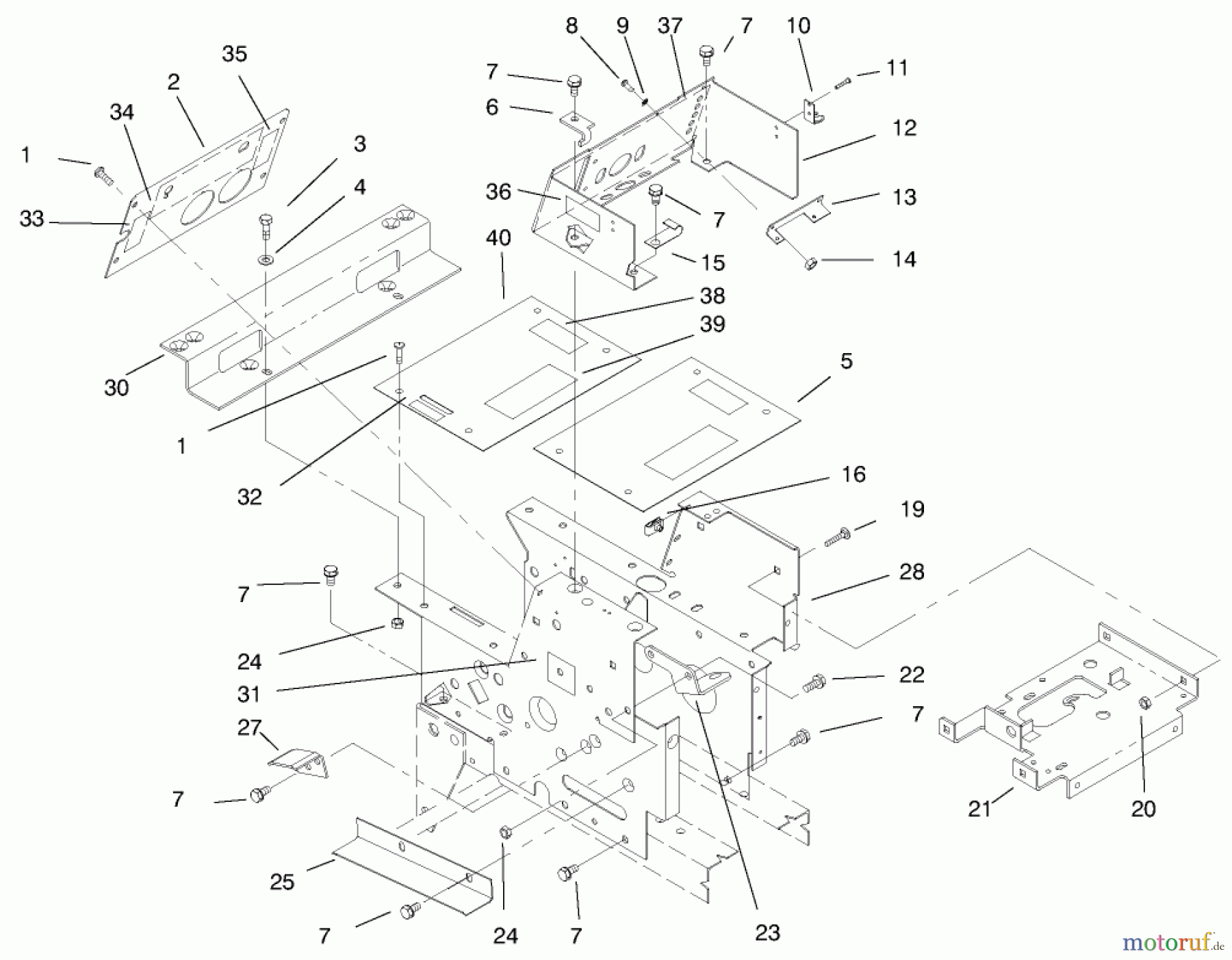 Toro Neu Mowers, Lawn & Garden Tractor Seite 1 73423 (416-H) - Toro 416-H Garden Tractor, 1997 (7900001-7999999) HOODSTAND, CONSOLE