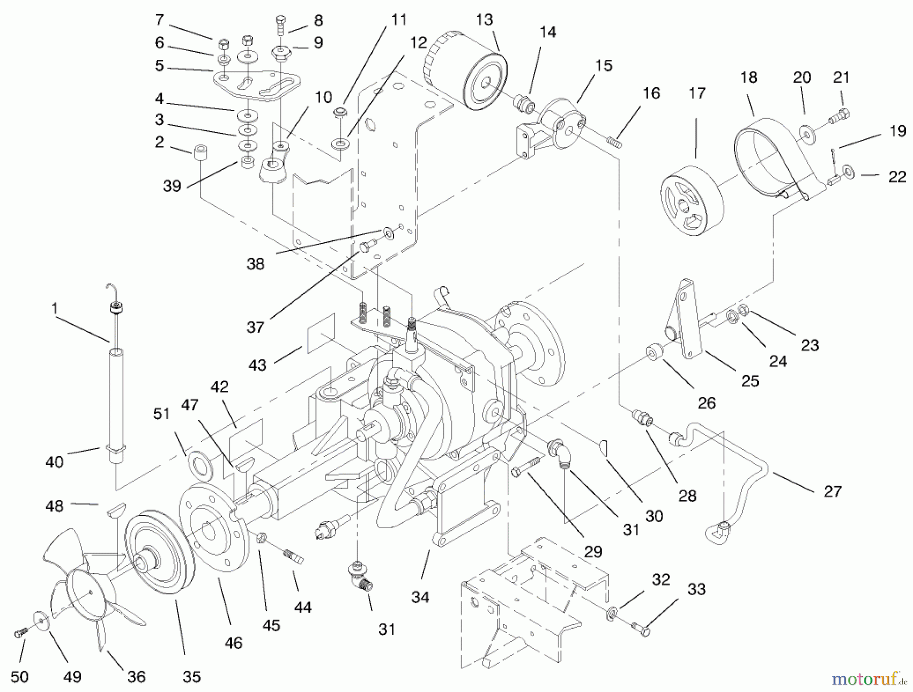  Toro Neu Mowers, Lawn & Garden Tractor Seite 1 73423 (416-H) - Toro 416-H Garden Tractor, 1997 (7900001-7999999) TRANSMISSION CONTROL & FILTER ASSEMBLY