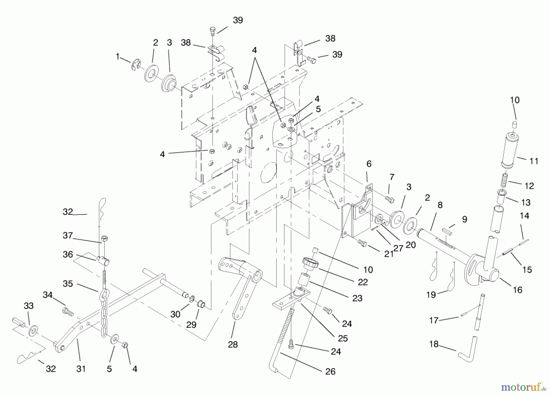  Toro Neu Mowers, Lawn & Garden Tractor Seite 1 73428 (312-8) - Toro 312-8 Garden Tractor, 1998 (8900001-8900499) MANUAL LIFT SYSTEM