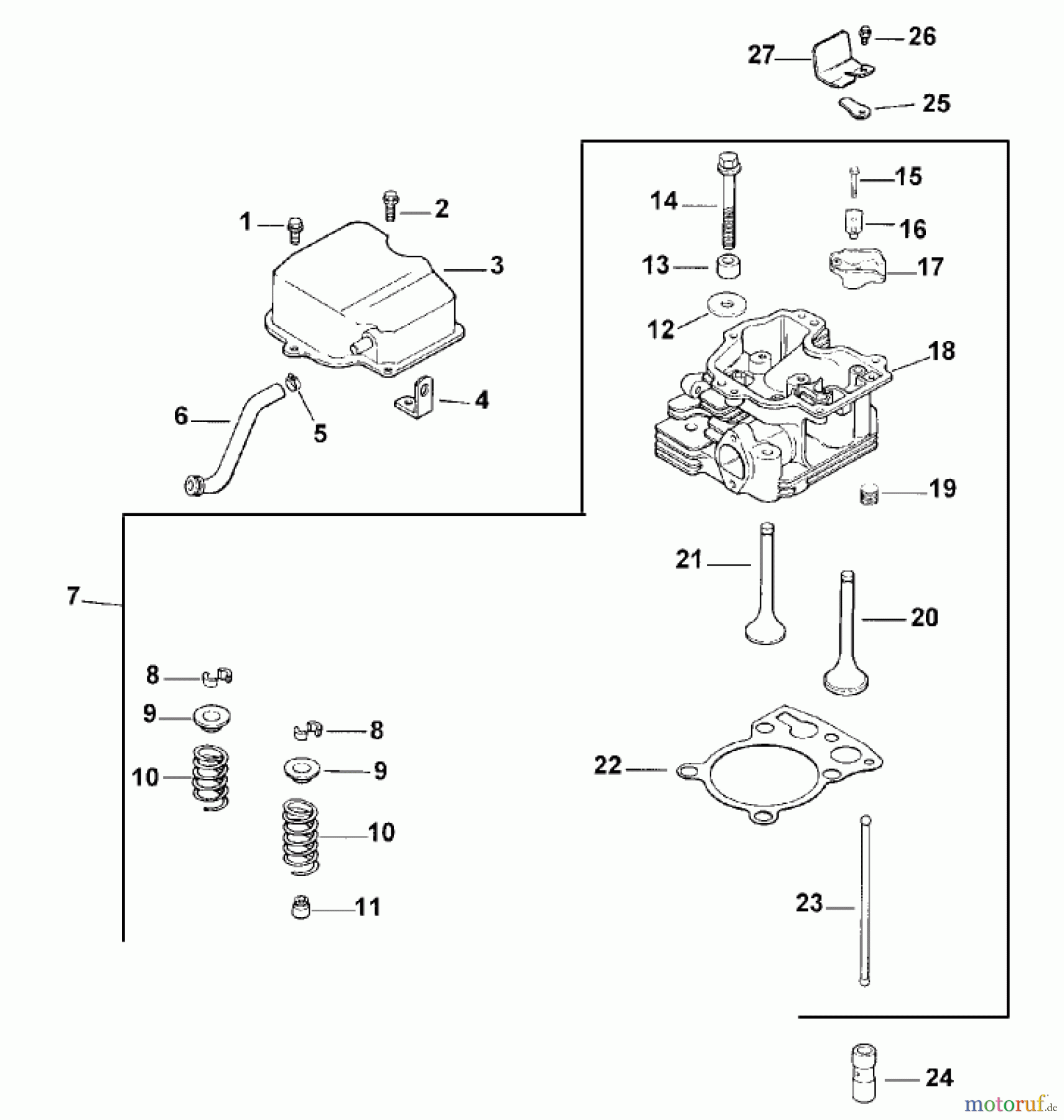 Toro Neu Mowers, Lawn & Garden Tractor Seite 1 73449 (314-8) - Toro 314-8 Garden Tractor, 2000 (200000001-200999999) CYLINDER HEAD/VALVE & BREATHER (MODEL 73429 ONLY)
