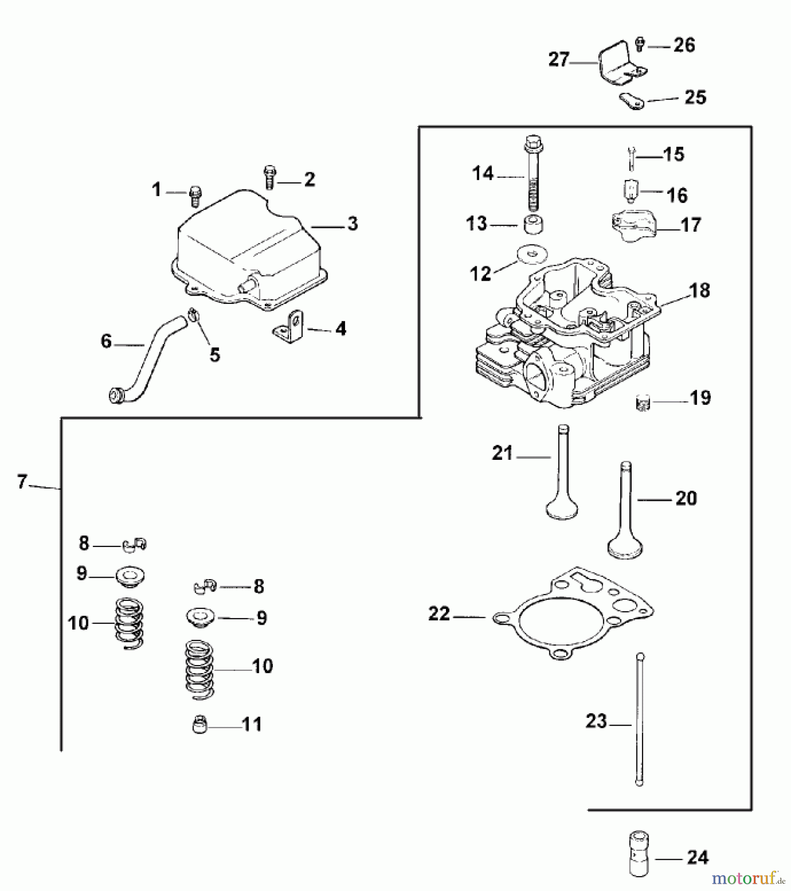 Toro Neu Mowers, Lawn & Garden Tractor Seite 1 73449 (314-8) - Toro 314-8 Garden Tractor, 2000 (200000001-200999999) CYLINDER HEAD/VALVE & BREATHER (MODEL 73449 ONLY)