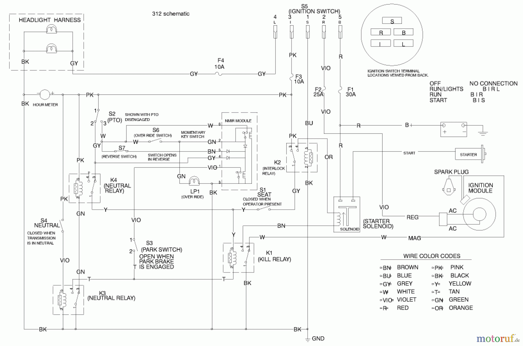 Toro Neu Mowers, Lawn & Garden Tractor Seite 1 73449 (314-8) - Toro 314-8 Garden Tractor, 2000 (200000001-200999999) ELECTRICAL SCHEMATIC (MODEL 73429 ONLY)