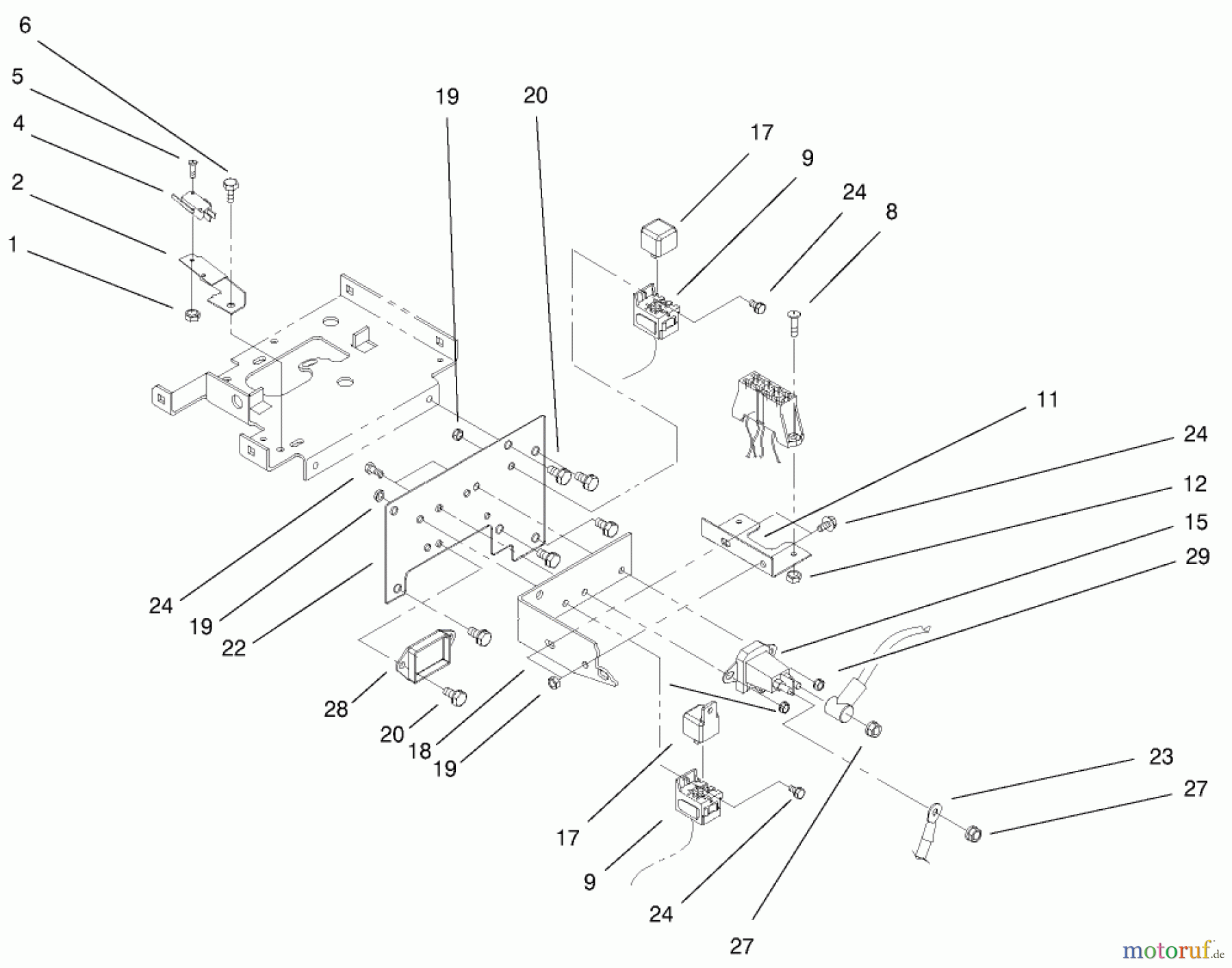 Toro Neu Mowers, Lawn & Garden Tractor Seite 1 73449 (314-8) - Toro 314-8 Garden Tractor, 2000 (200000001-200999999) HOODSTAND ELECTRICAL MOUNTING ASSEMBLY