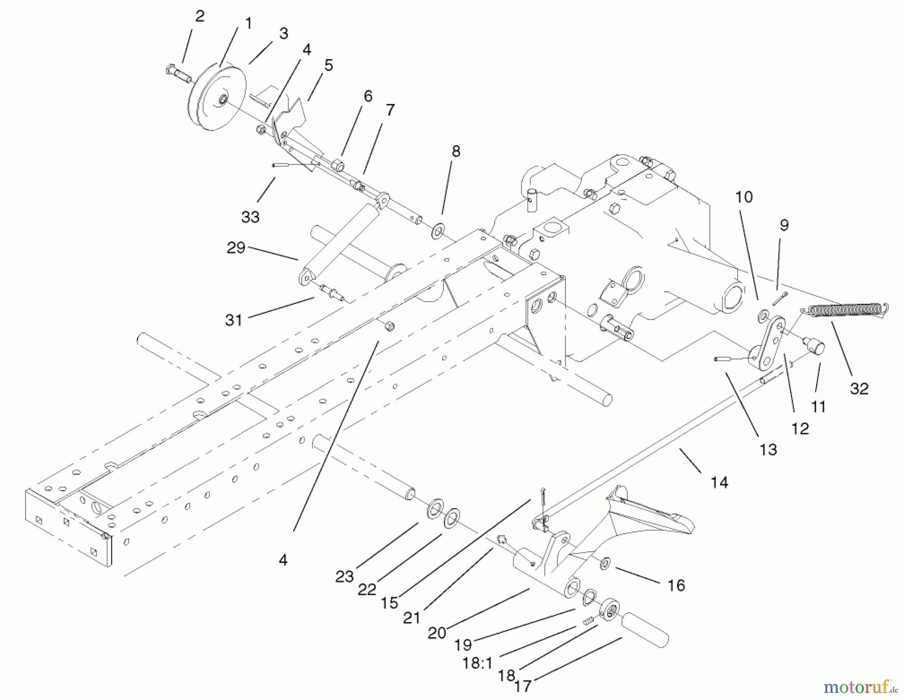 Toro Neu Mowers, Lawn & Garden Tractor Seite 1 73429 (312-8) - Toro 312-8 Garden Tractor, 2001 (210000001-210999999) CLUTCH SYSTEM ASSEMBLY
