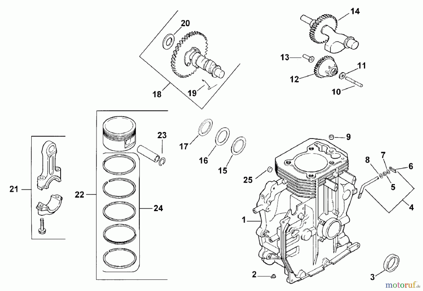 Toro Neu Mowers, Lawn & Garden Tractor Seite 1 73429 (312-8) - Toro 312-8 Garden Tractor, 2001 (210000001-210999999) CRANKCASE (MODEL 73429 ONLY)