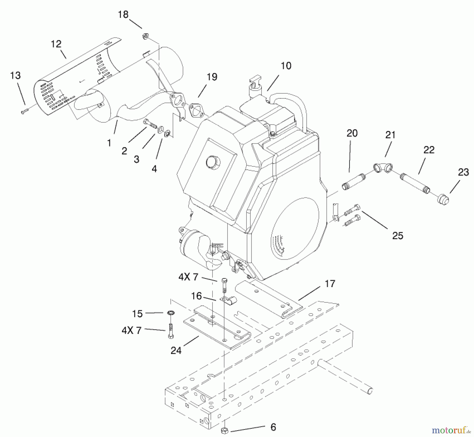 Toro Neu Mowers, Lawn & Garden Tractor Seite 1 73429 (312-8) - Toro 312-8 Garden Tractor, 2001 (210000001-210999999) ENGINE ASSEMBLY
