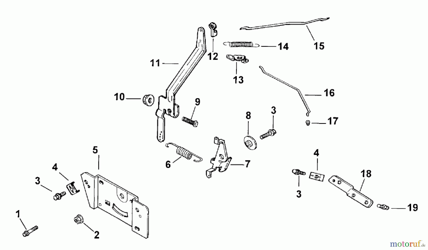 Toro Neu Mowers, Lawn & Garden Tractor Seite 1 73429 (312-8) - Toro 312-8 Garden Tractor, 2001 (210000001-210999999) ENGINE CONTROLS (MODEL 73429 ONLY)