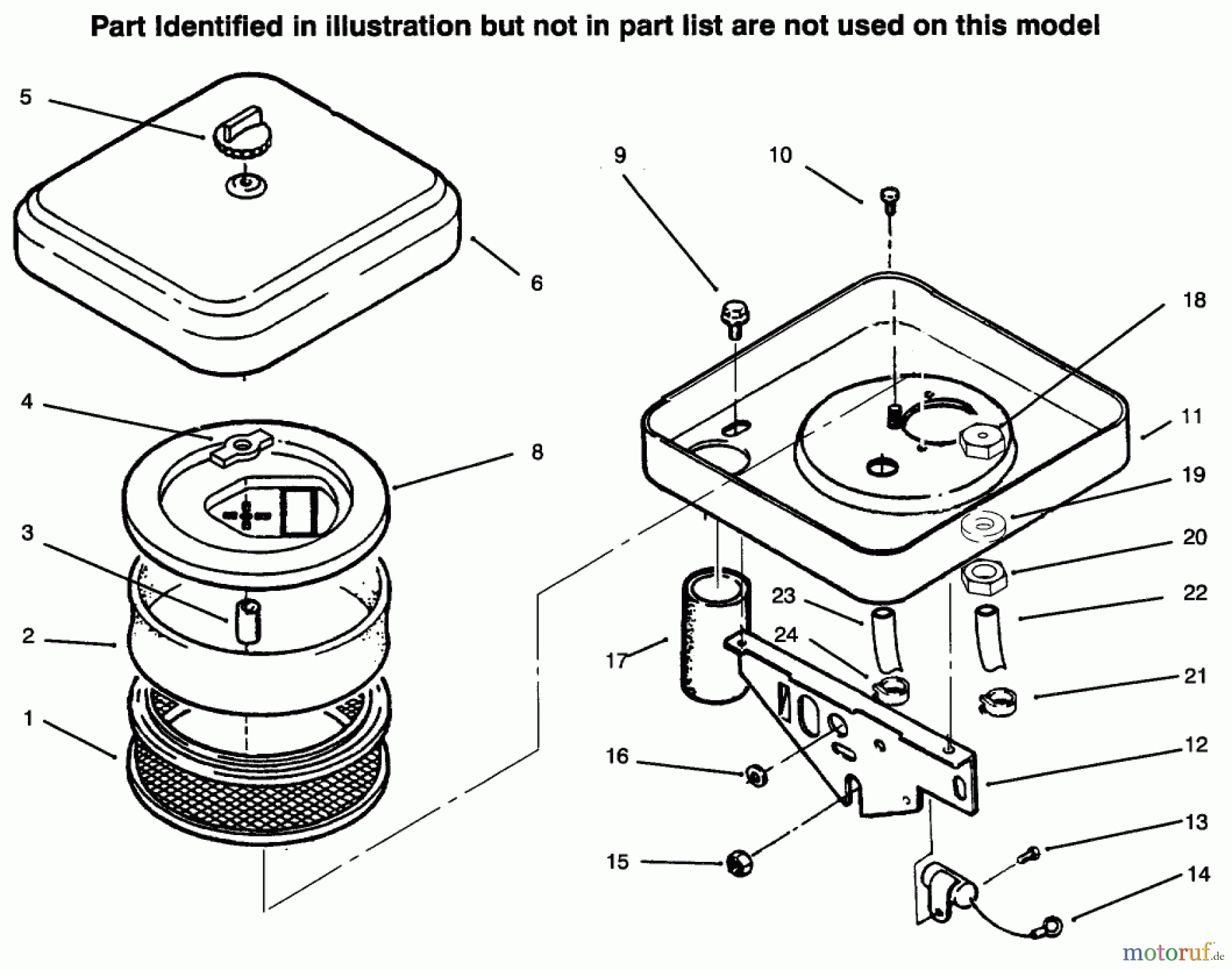 Toro Neu Mowers, Lawn & Garden Tractor Seite 1 73441 (416-8) - Toro 416-8 Garden Tractor, 1996 (69000001-69999999) AIR CLEANER