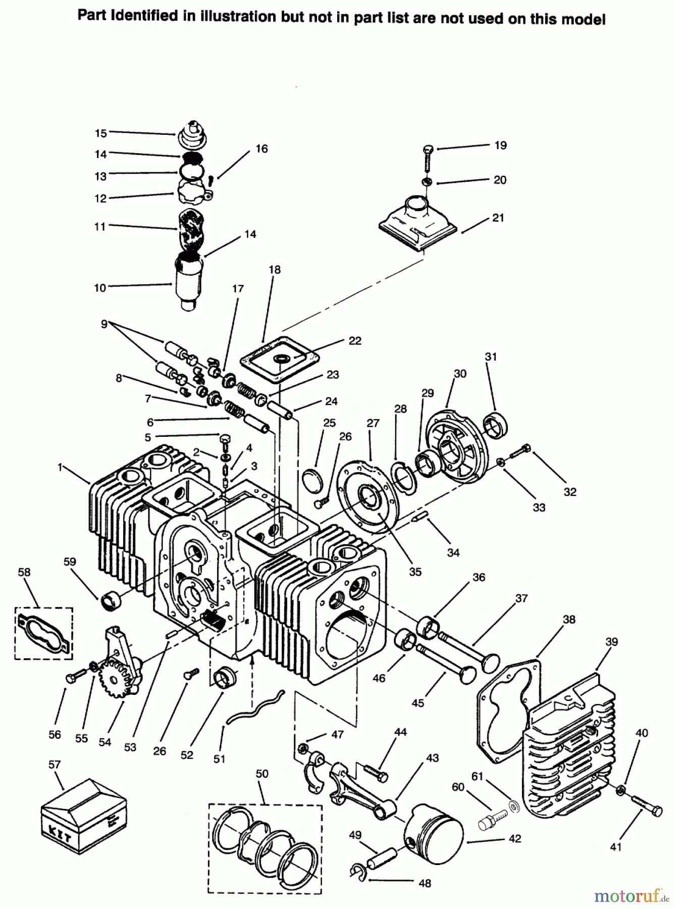 Toro Neu Mowers, Lawn & Garden Tractor Seite 1 73441 (416-8) - Toro 416-8 Garden Tractor, 1996 (69000001-69999999) ENGINE CYLINDER BLOCK