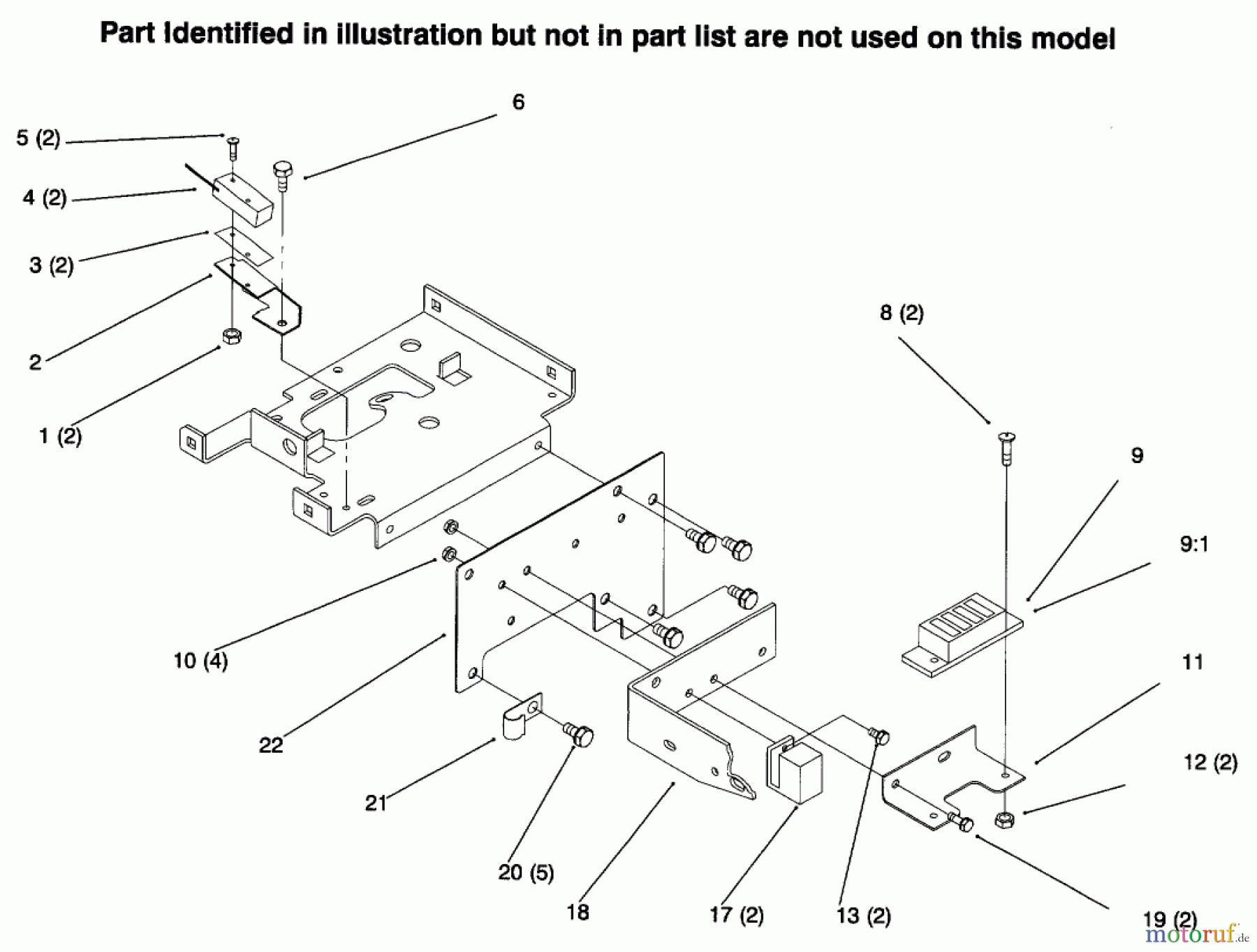 Toro Neu Mowers, Lawn & Garden Tractor Seite 1 73441 (416-8) - Toro 416-8 Garden Tractor, 1996 (69000001-69999999) FRONT PLATE, RELAYS