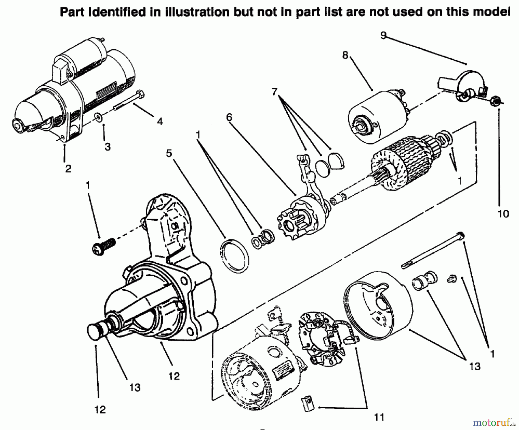Toro Neu Mowers, Lawn & Garden Tractor Seite 1 73441 (416-8) - Toro 416-8 Garden Tractor, 1996 (69000001-69999999) STARTER