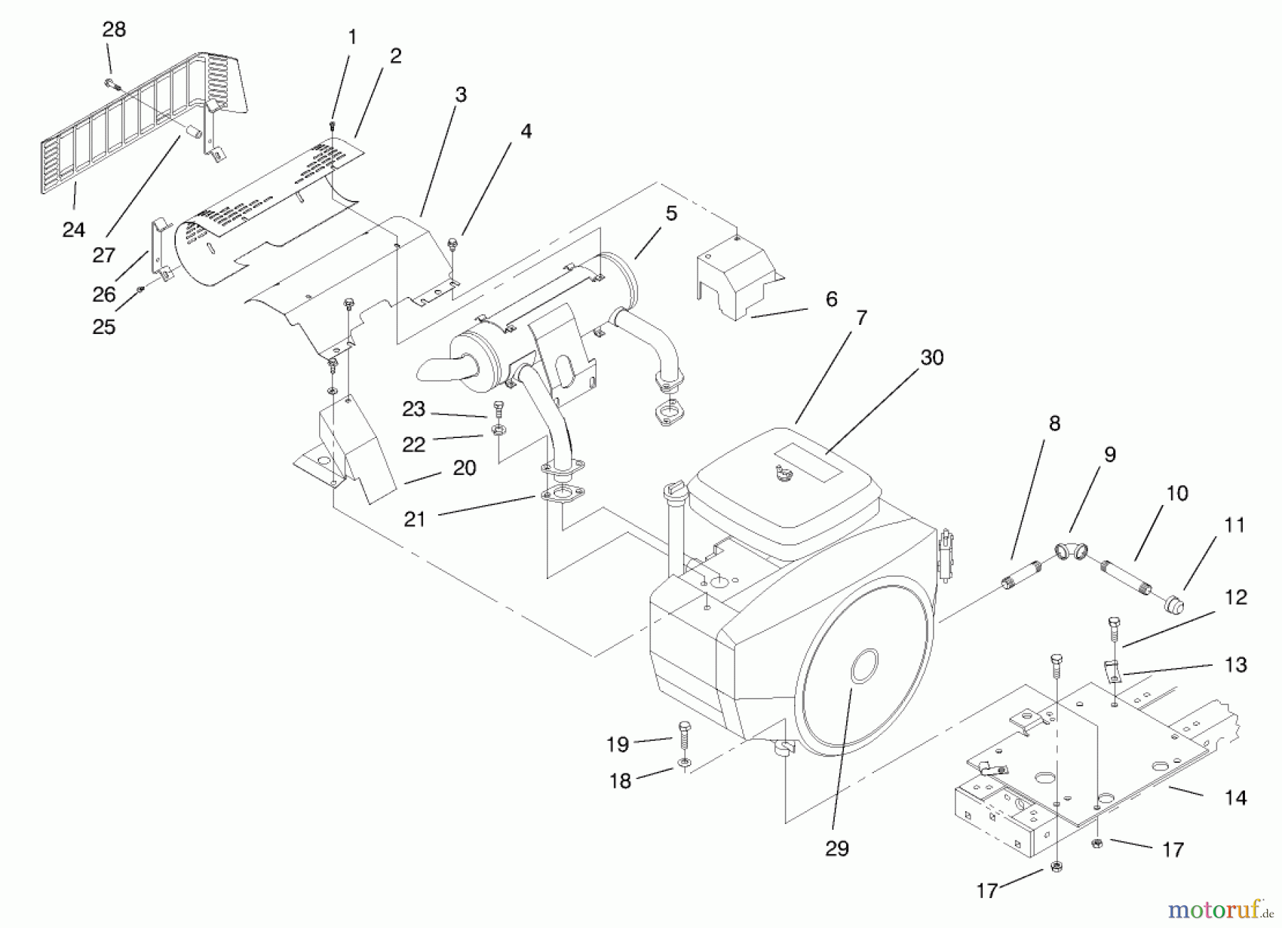  Toro Neu Mowers, Lawn & Garden Tractor Seite 1 73441 (416-8) - Toro 416-8 Garden Tractor, 1997 (7900001-7999999) ENGINE ASSEMBLY
