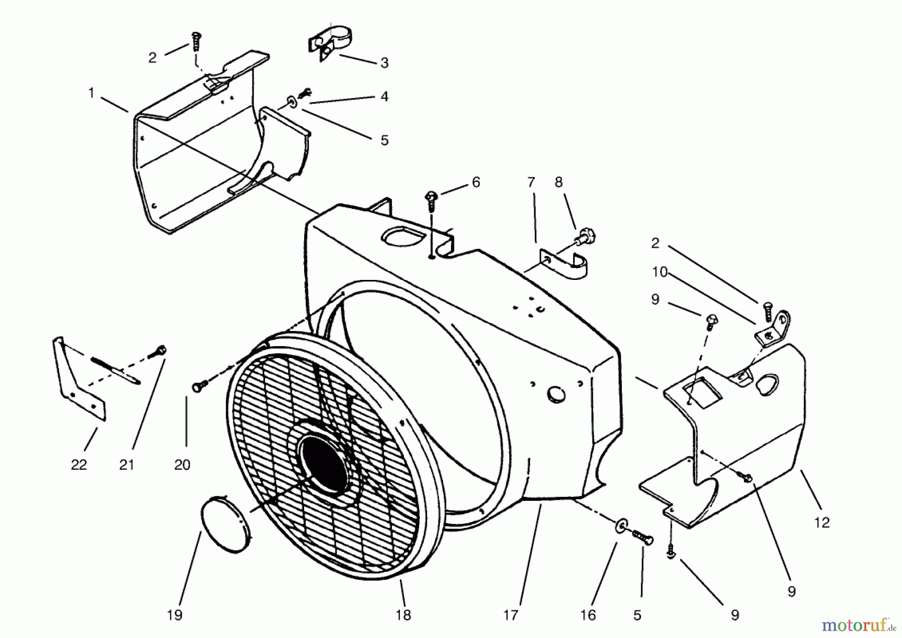  Toro Neu Mowers, Lawn & Garden Tractor Seite 1 73441 (416-8) - Toro 416-8 Garden Tractor, 1997 (7900001-7999999) ENGINE HOUSING