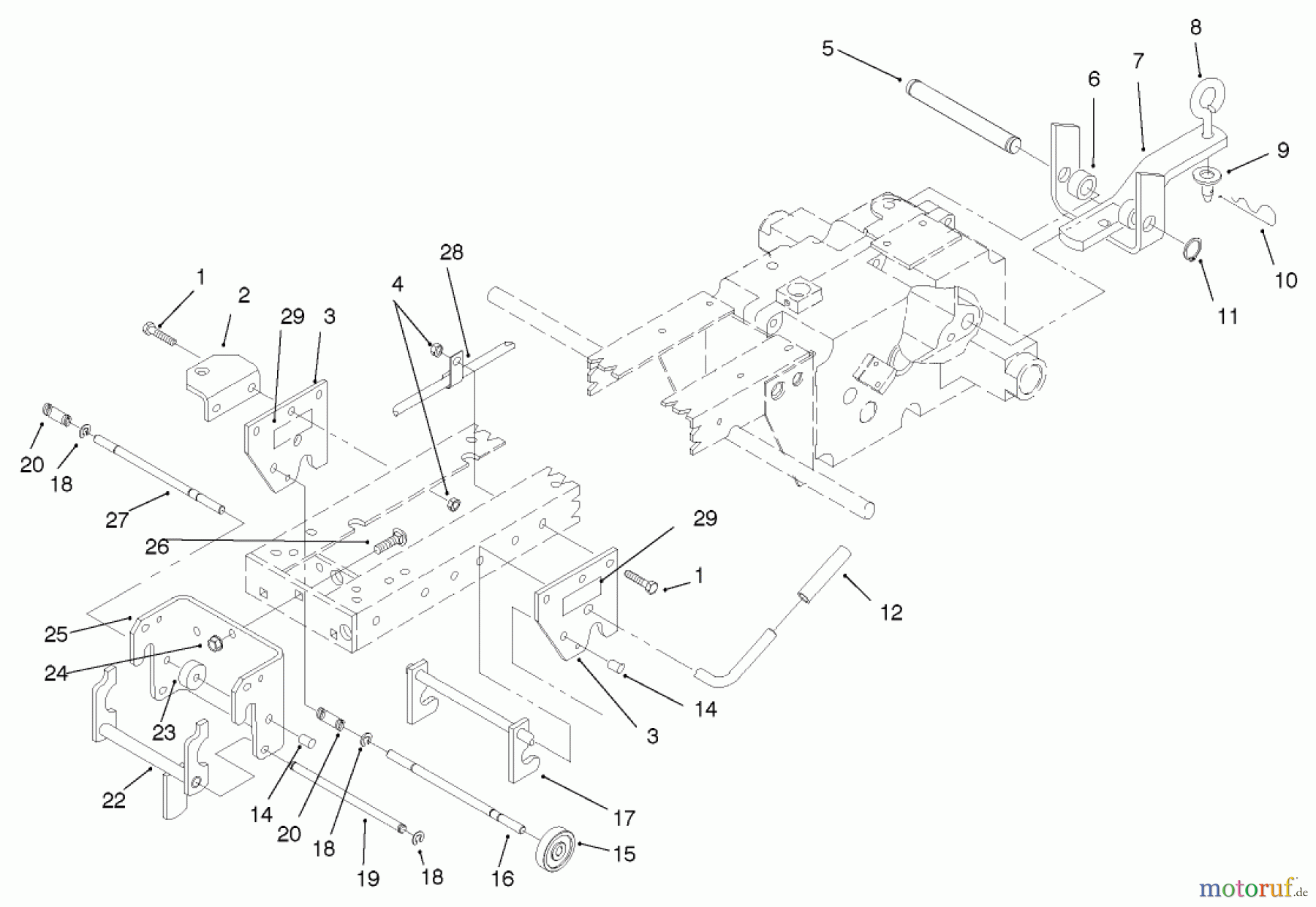 Toro Neu Mowers, Lawn & Garden Tractor Seite 1 73448 (314-8) - Toro 314-8 Garden Tractor, 1998 (8900500-8999999) HITCH ASSEMBLY