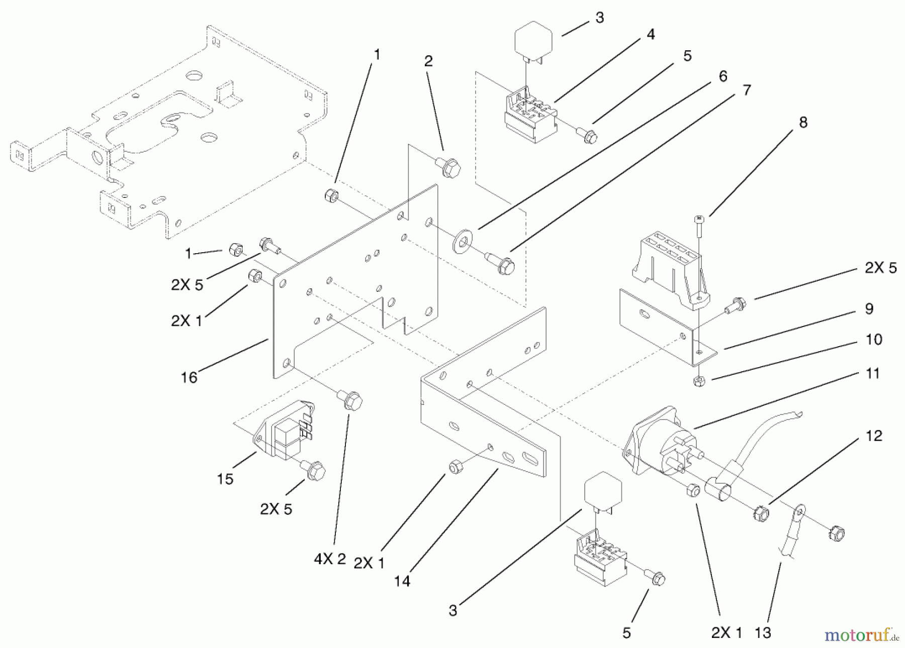 Toro Neu Mowers, Lawn & Garden Tractor Seite 1 73450 (315-8) - Toro 315-8 Garden Tractor, 2002 (220000001-220999999) HOODSTAND ELECTRICAL MOUNTING ASSEMBLY