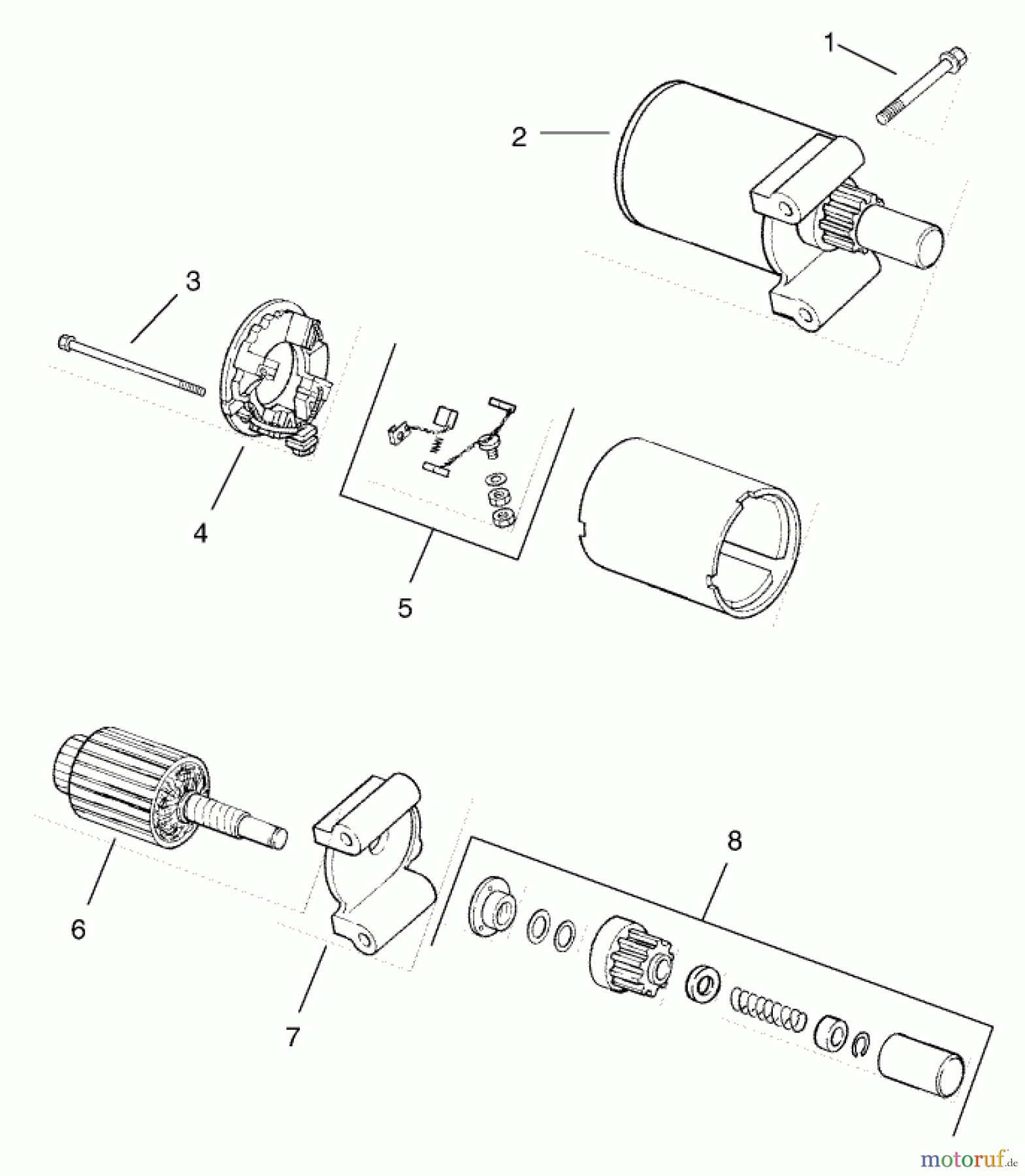 Toro Neu Mowers, Lawn & Garden Tractor Seite 1 73450 (315-8) - Toro 315-8 Garden Tractor, 2002 (220000001-220999999) STARTER ASSEMBLY KOHLER MODEL CH15S-44533