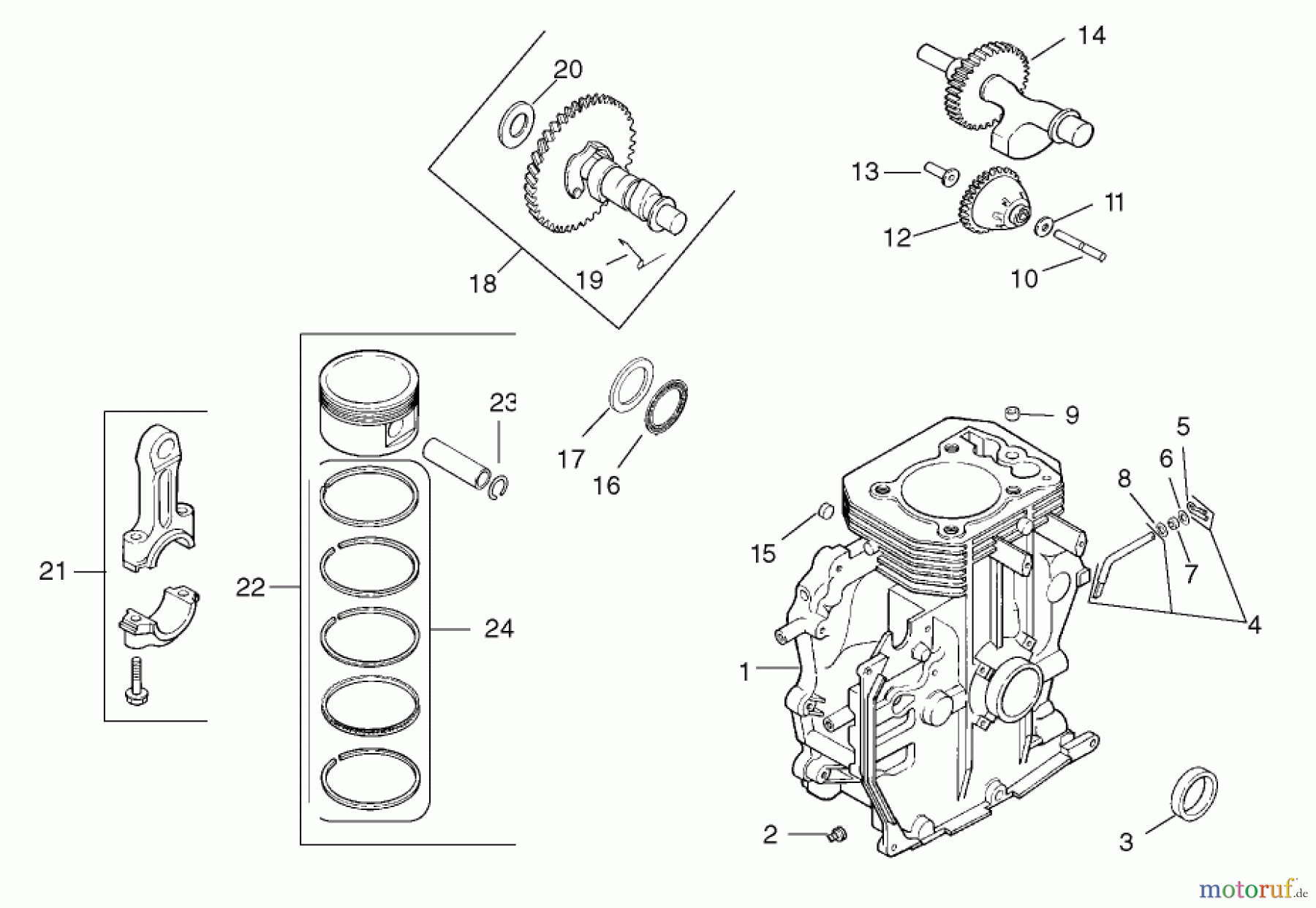 Toro Neu Mowers, Lawn & Garden Tractor Seite 1 73450 - Toro GT Classic Garden Tractor, 2007 (270000001-270999999) CRANKCASE ASSEMBLY KOHLER CH15S-44533