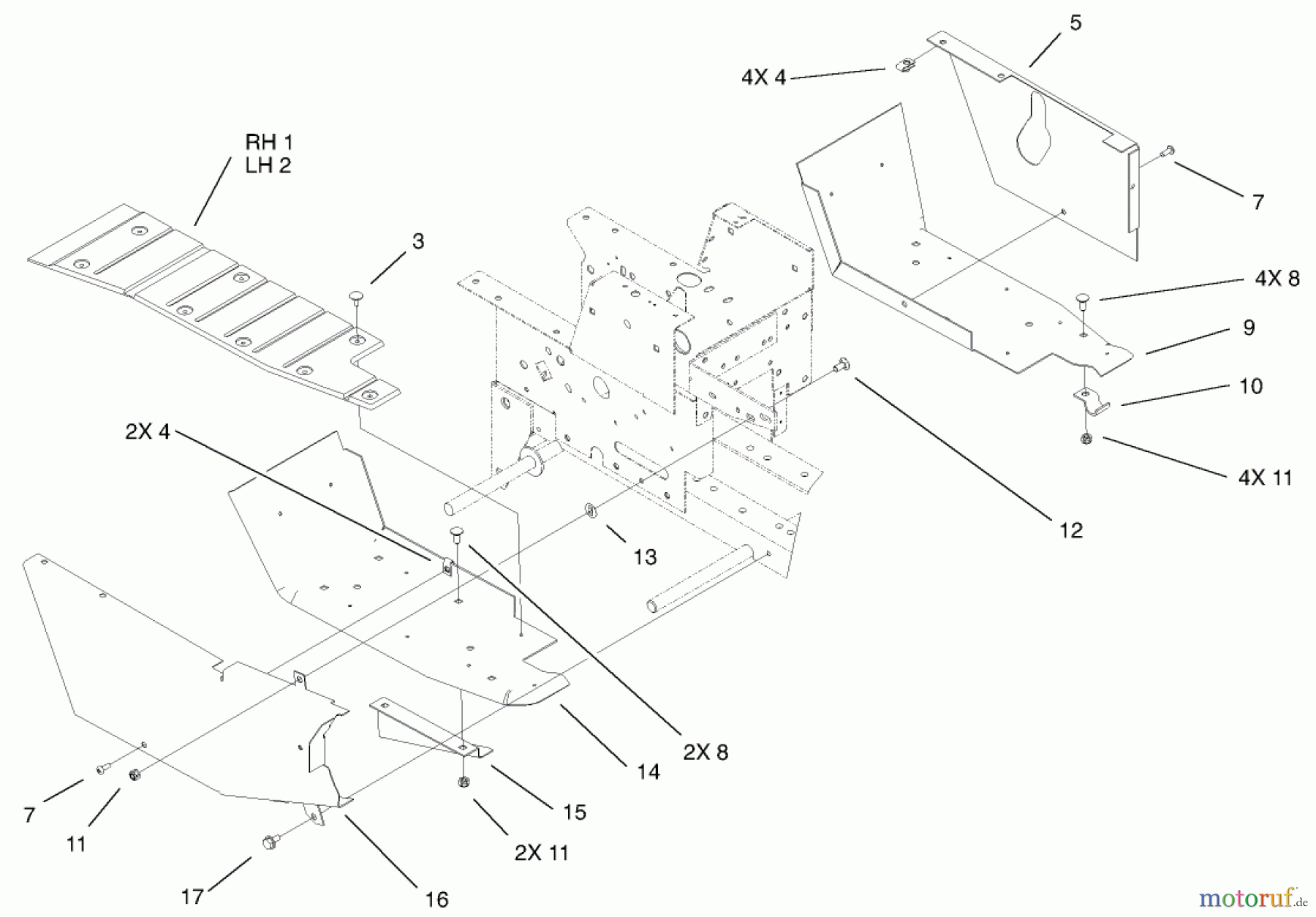 Toro Neu Mowers, Lawn & Garden Tractor Seite 1 73450 - Toro GT Classic Garden Tractor, 2007 (270000001-270999999) FOOTREST AND HOODSTAND SIDE COVER ASSEMBLY