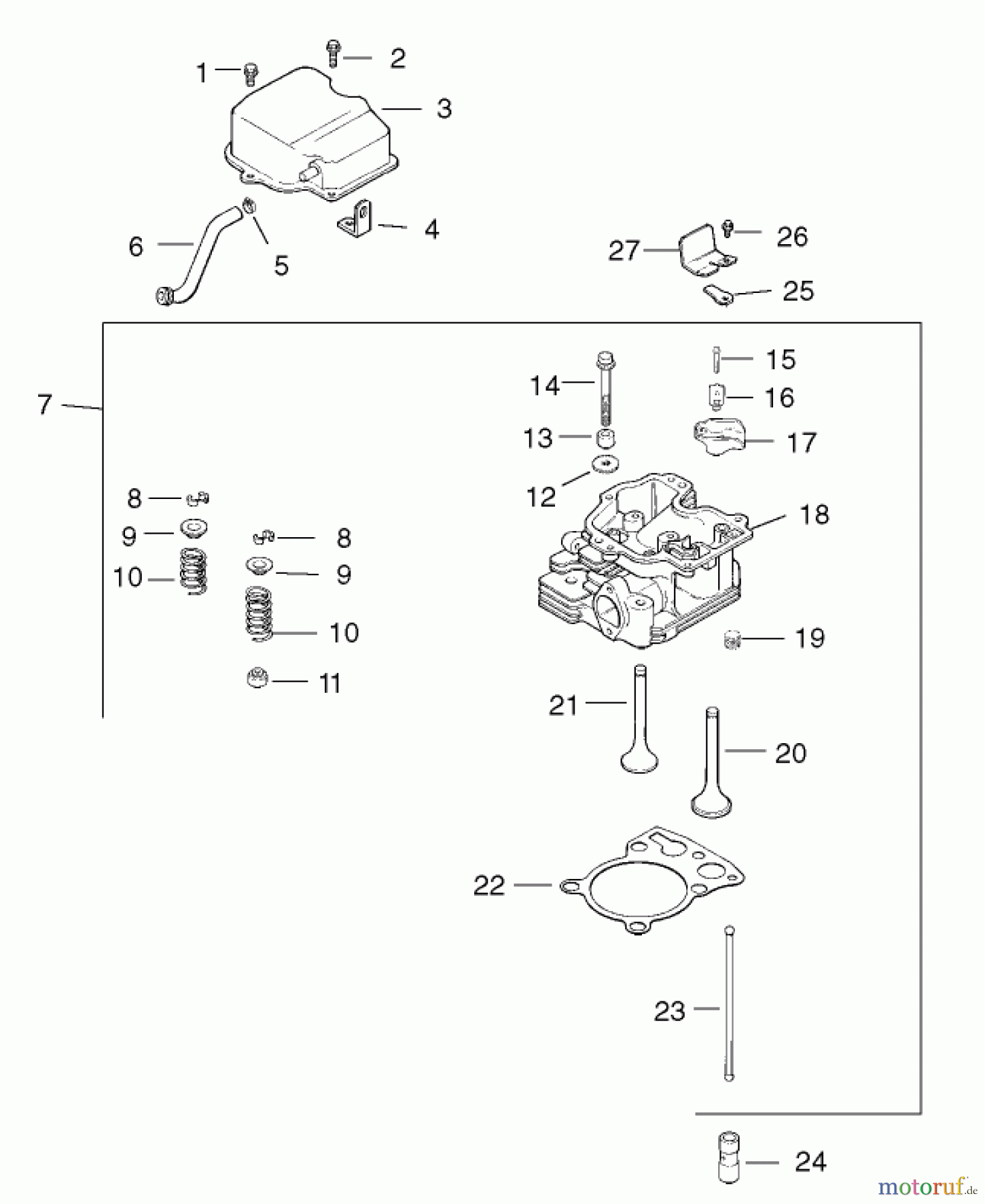 Toro Neu Mowers, Lawn & Garden Tractor Seite 1 73450 - Toro GT Classic Garden Tractor, 2007 (270000001-270999999) HEAD / VALVE / BREATHER ASSEMBLY KOHLER CH15S-44533