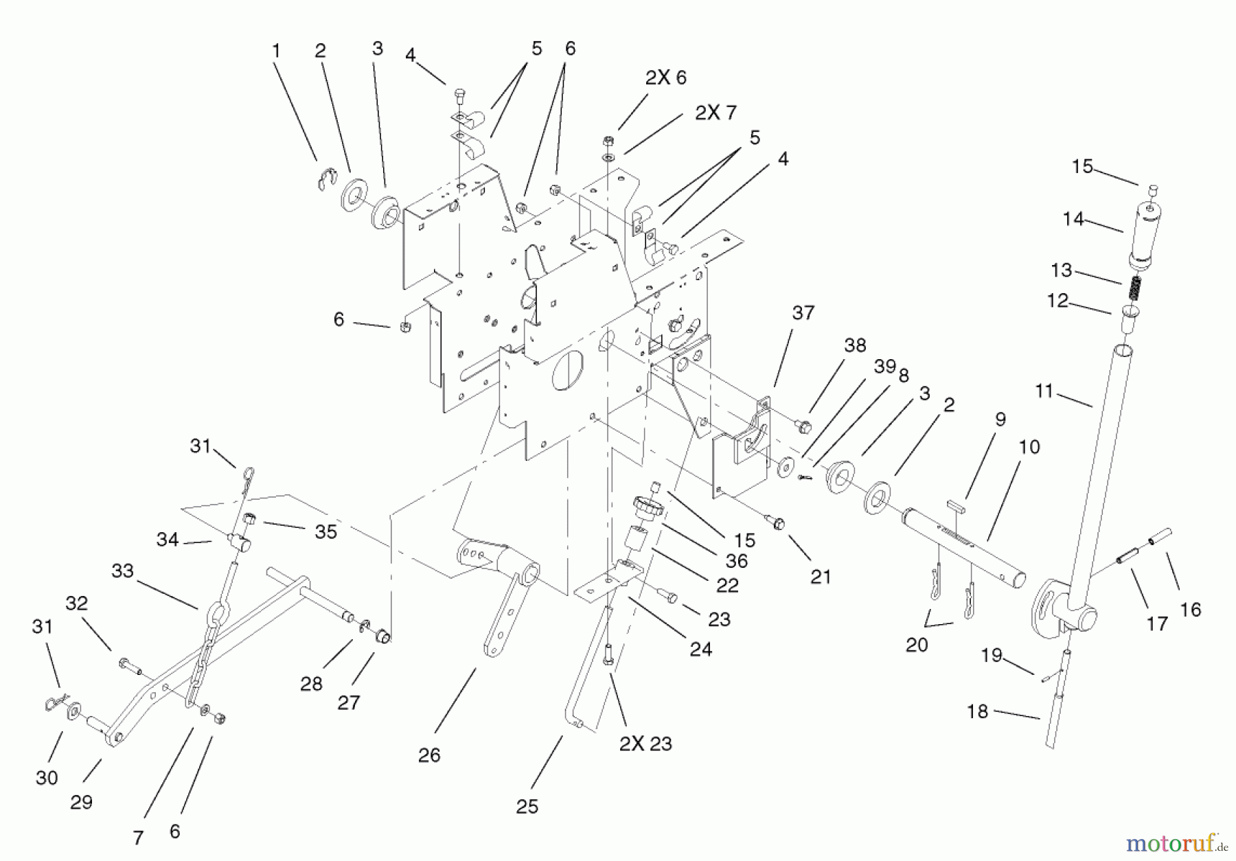 Toro Neu Mowers, Lawn & Garden Tractor Seite 1 73450 - Toro GT Classic Garden Tractor, 2007 (270000001-270999999) MANUAL LIFT ASSEMBLY