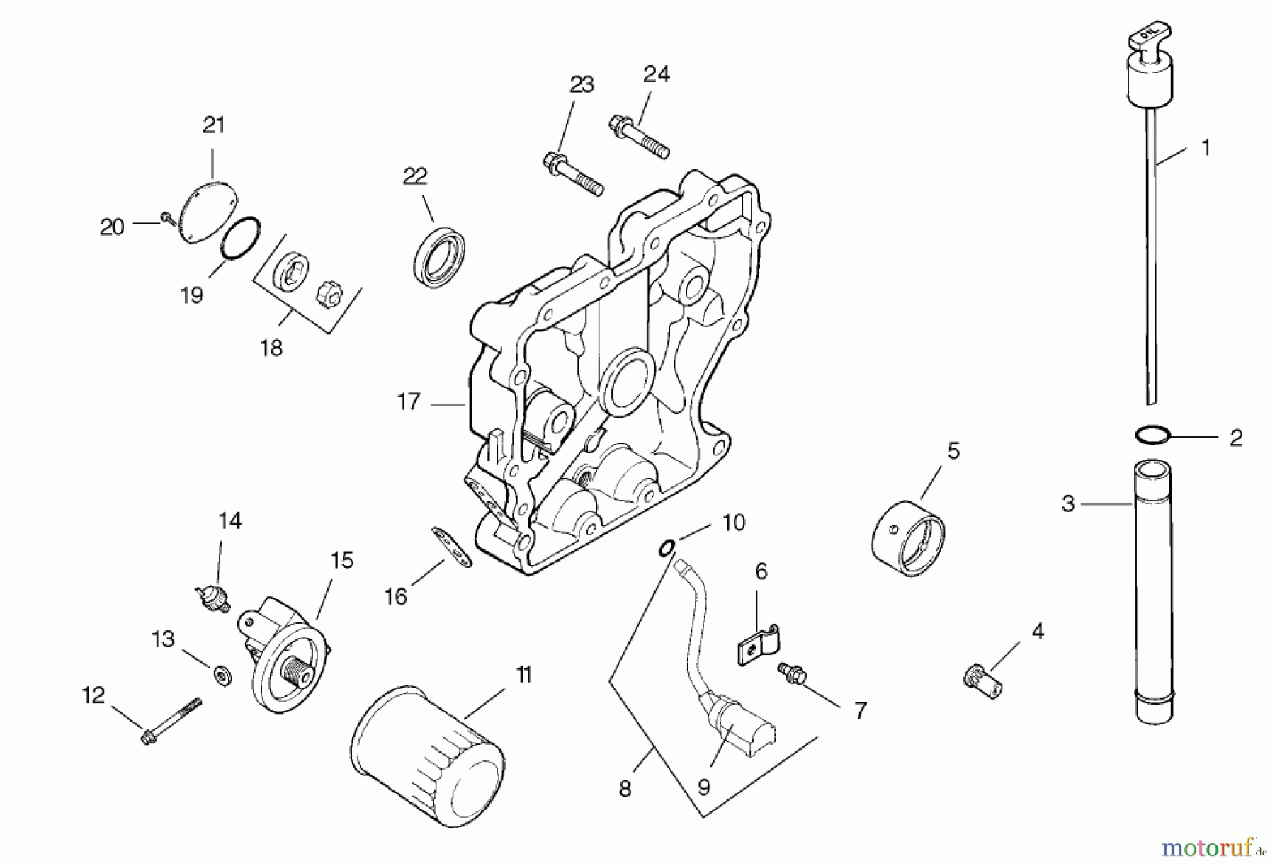Toro Neu Mowers, Lawn & Garden Tractor Seite 1 73450 - Toro GT Classic Garden Tractor, 2007 (270000001-270999999) OIL PAN / LUBRICATION ASSEMBLY KOHLER CH15S-44533