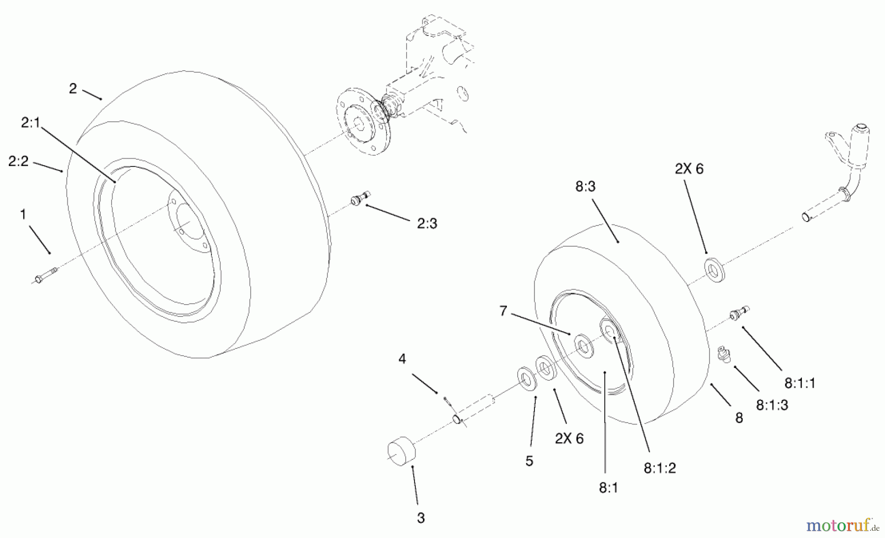 Toro Neu Mowers, Lawn & Garden Tractor Seite 1 73450 - Toro GT Classic Garden Tractor, 2007 (270000001-270999999) WHEEL ASSEMBLY