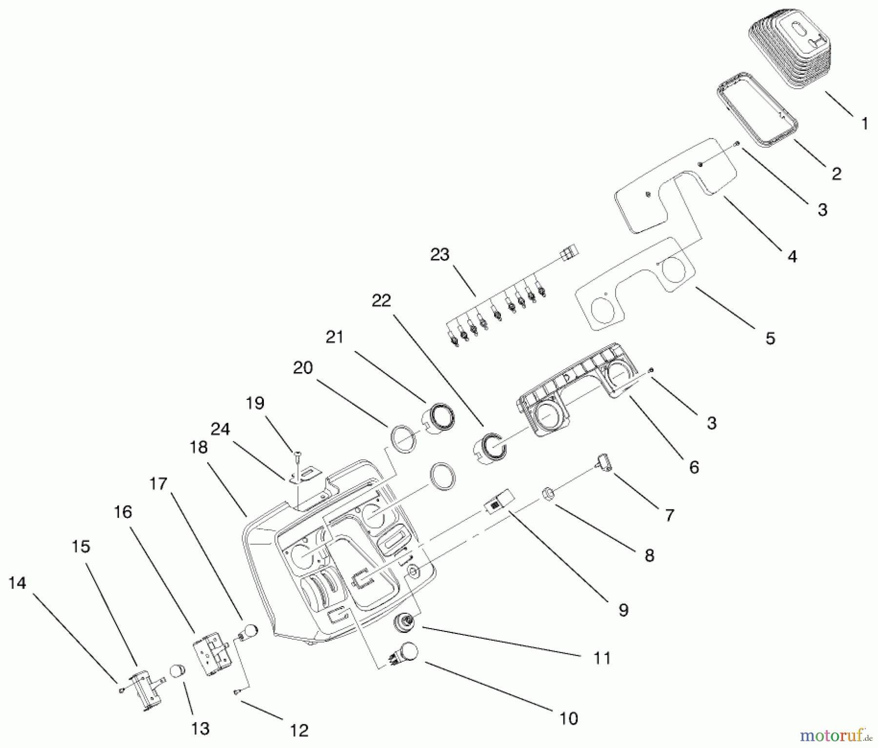 Toro Neu Mowers, Lawn & Garden Tractor Seite 1 73541 (520xi) - Toro 520xi Garden Tractor, 1998 (8900001-8999999) DASH ASSEMBLY