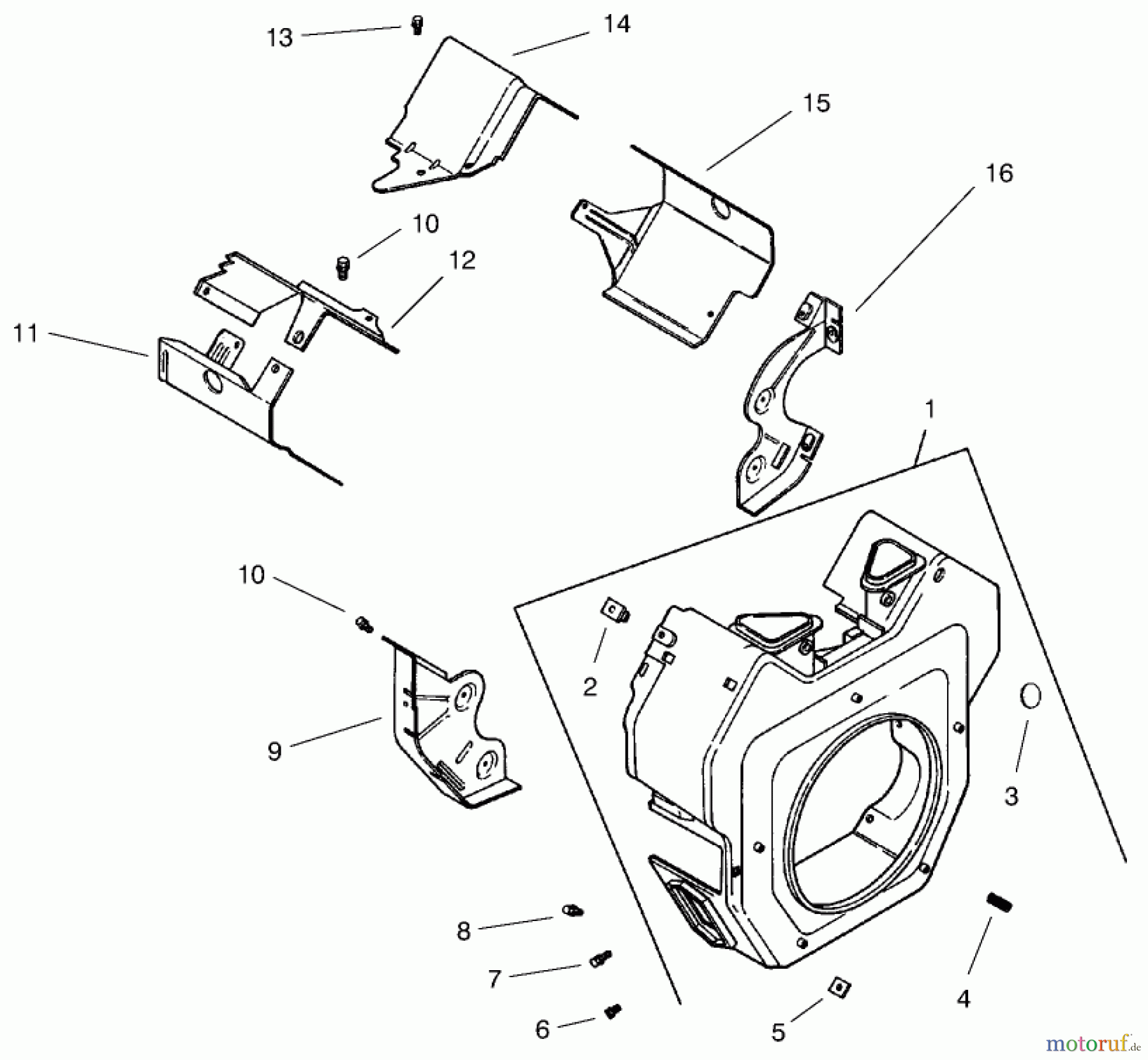 Toro Neu Mowers, Lawn & Garden Tractor Seite 1 73541 (520xi) - Toro 520xi Garden Tractor, 1998 (8900001-8999999) GROUP 6-BLOWER HOUSING & BAFFLES (MODEL 73470 ONLY)