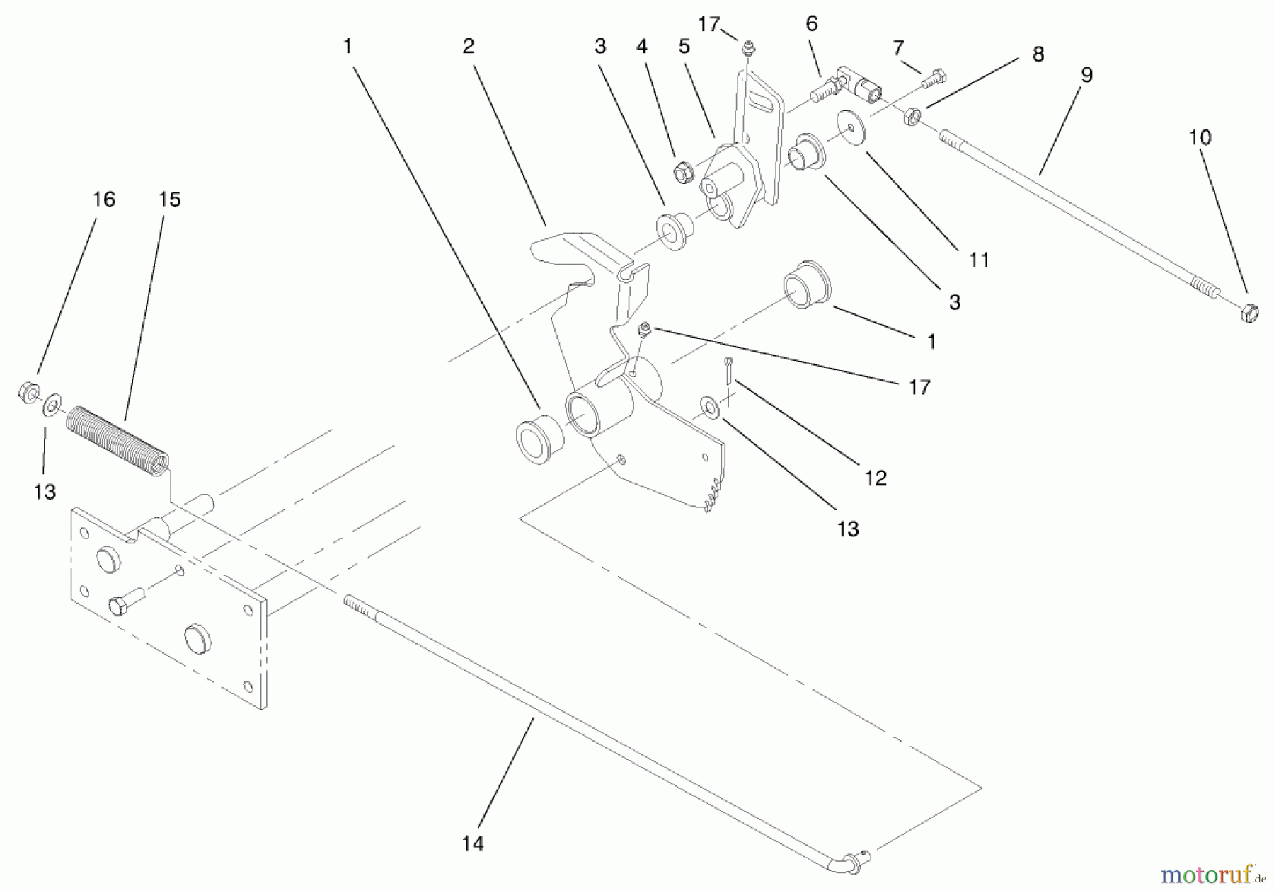 Toro Neu Mowers, Lawn & Garden Tractor Seite 1 73541 (520xi) - Toro 520xi Garden Tractor, 1998 (8900001-8999999) LOWER PARKING BRAKE ASSEMBLY