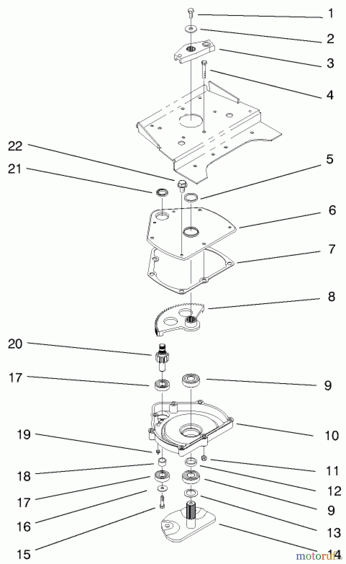 Toro Neu Mowers, Lawn & Garden Tractor Seite 1 73541 (520xi) - Toro 520xi Garden Tractor, 1998 (8900001-8999999) MANUAL STEERING LOWER ASSEMBLY
