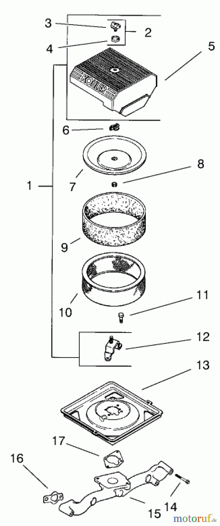 Toro Neu Mowers, Lawn & Garden Tractor Seite 1 73542 (520xi) - Toro 520xi Garden Tractor, 1999 (9900001-9999999) GROUP 10-AIR FILTER (MODEL 73471 ONLY)