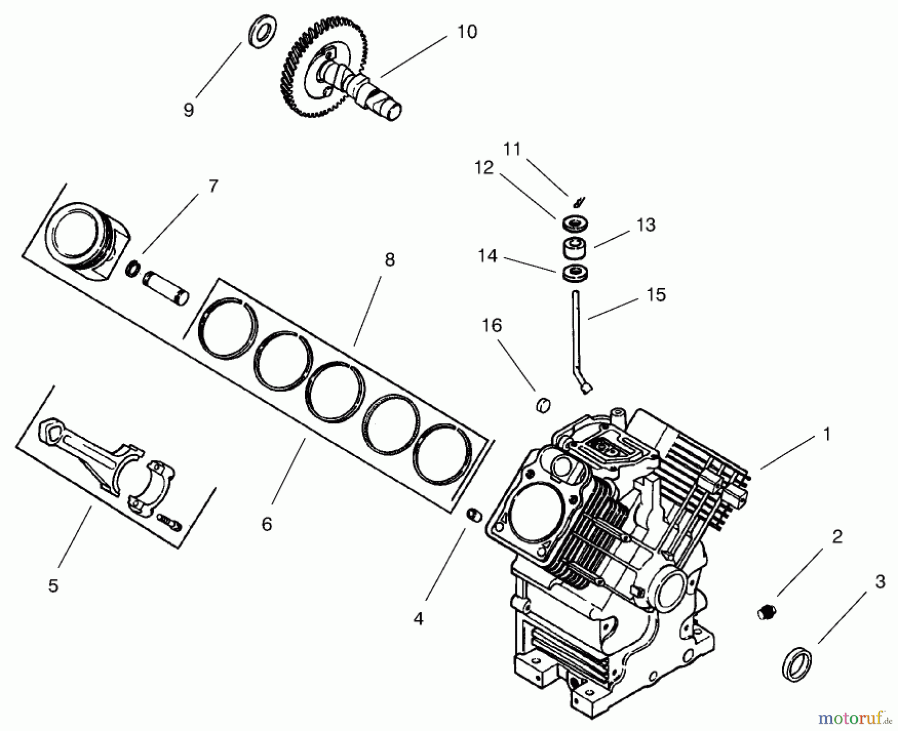 Toro Neu Mowers, Lawn & Garden Tractor Seite 1 73542 (520xi) - Toro 520xi Garden Tractor, 2000 (000000001-000999999) GROUP 2-CRANKCASE (MODEL 73542 & 73570)