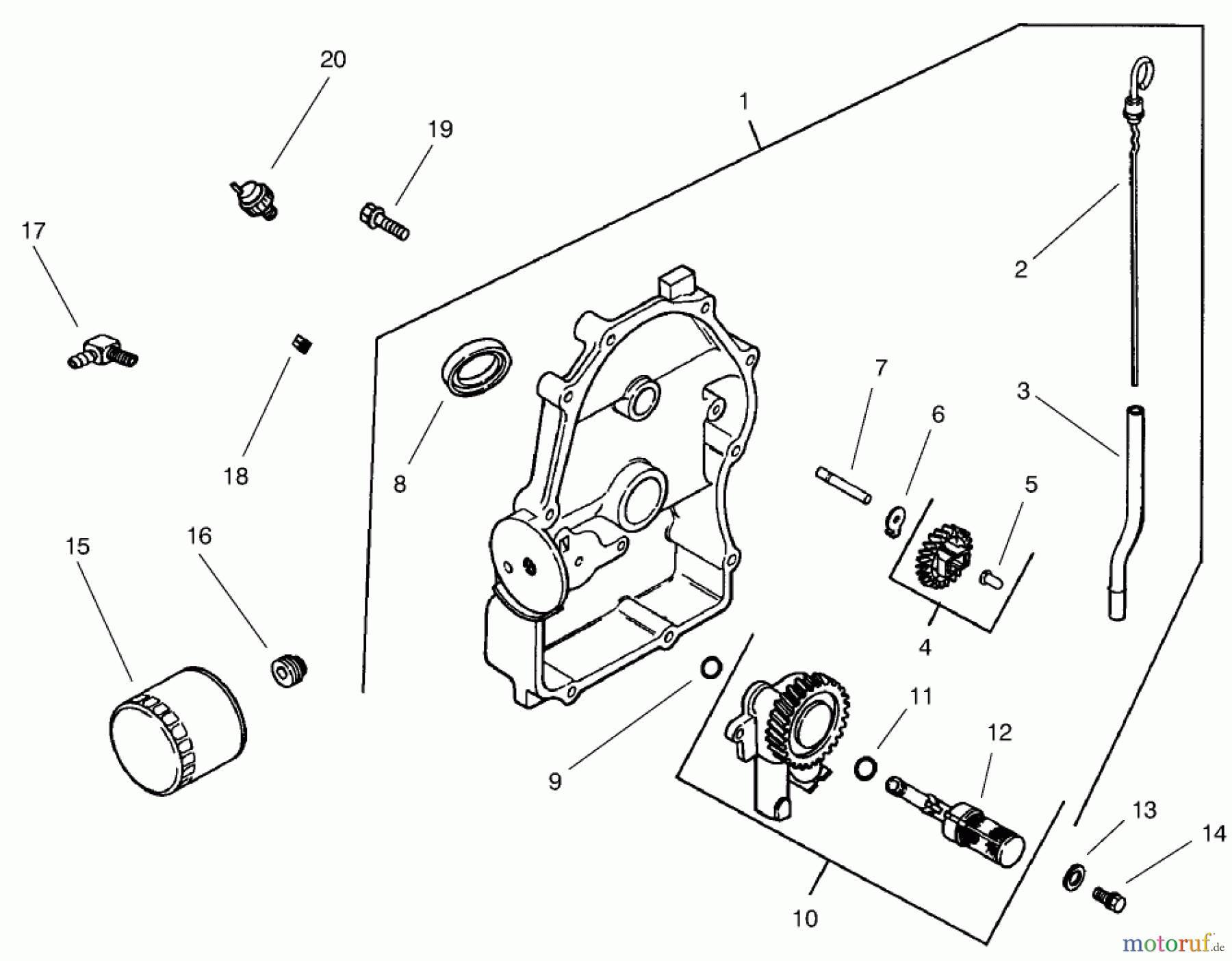 Toro Neu Mowers, Lawn & Garden Tractor Seite 1 73542 (520xi) - Toro 520xi Garden Tractor, 2000 (000000001-000999999) GROUP 3-OIL PAN LUBRICATION (MODEL 73471 ONLY)