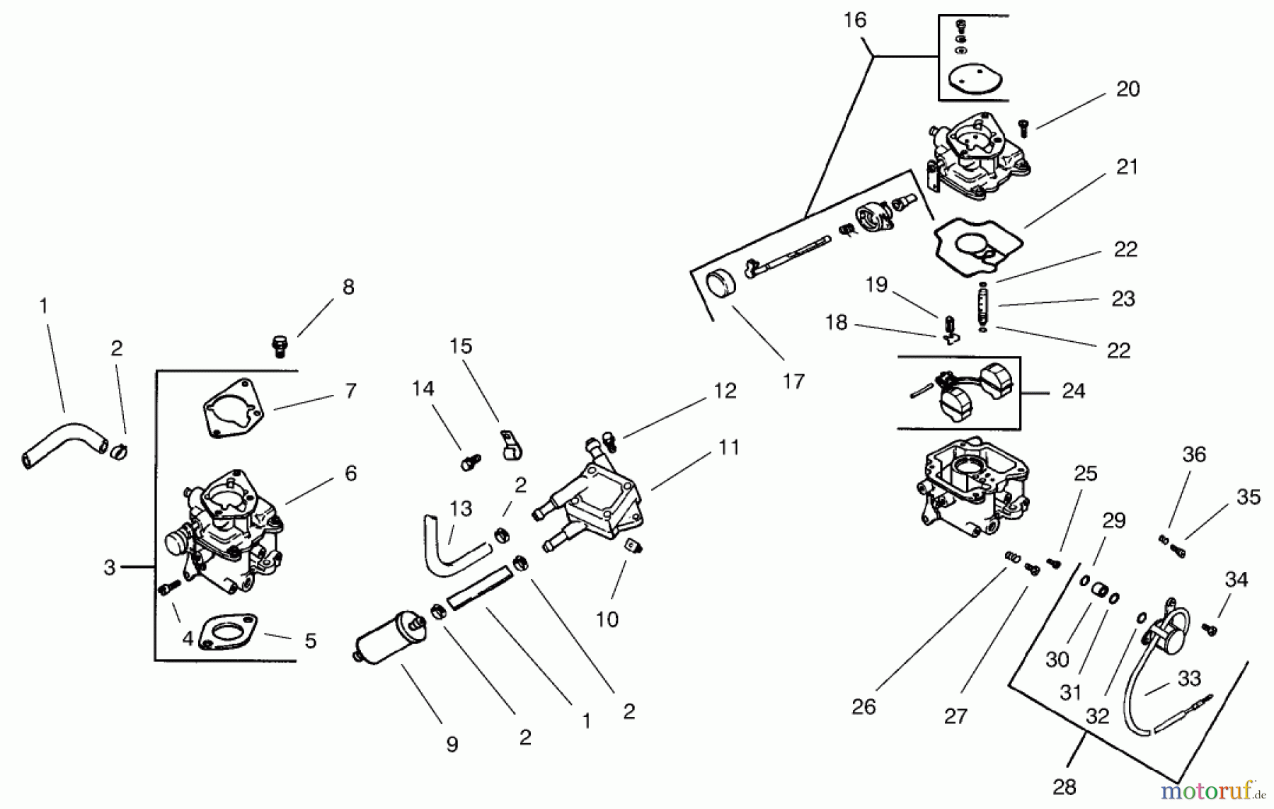 Toro Neu Mowers, Lawn & Garden Tractor Seite 1 73542 (520xi) - Toro 520xi Garden Tractor, 2000 (000000001-000999999) GROUP 8-FUEL SYSTEM (MODEL 73471 ONLY)
