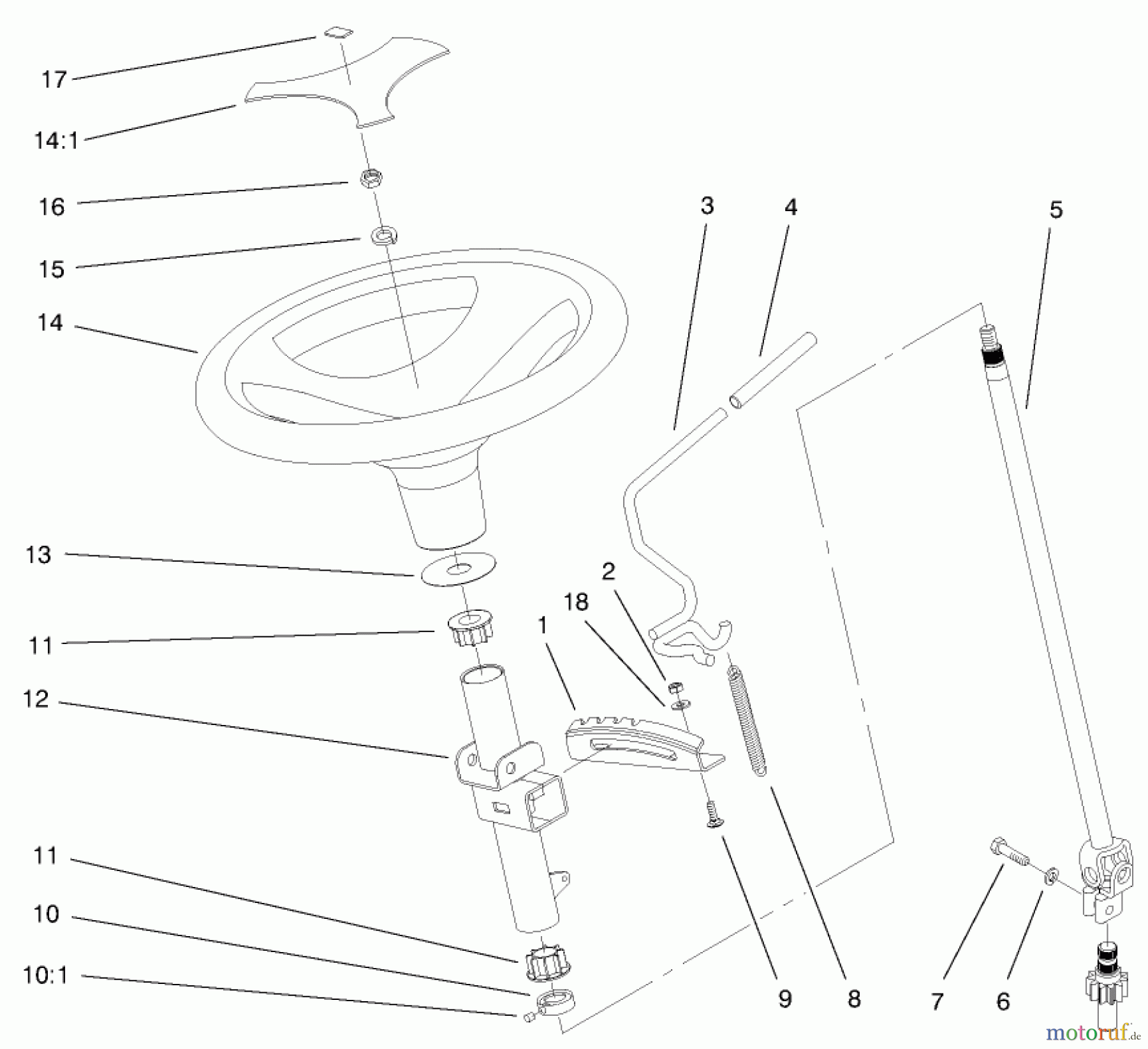 Toro Neu Mowers, Lawn & Garden Tractor Seite 1 73542 (520xi) - Toro 520xi Garden Tractor, 2000 (000000001-000999999) MANUAL STEERING & TILT ASSEMBLY