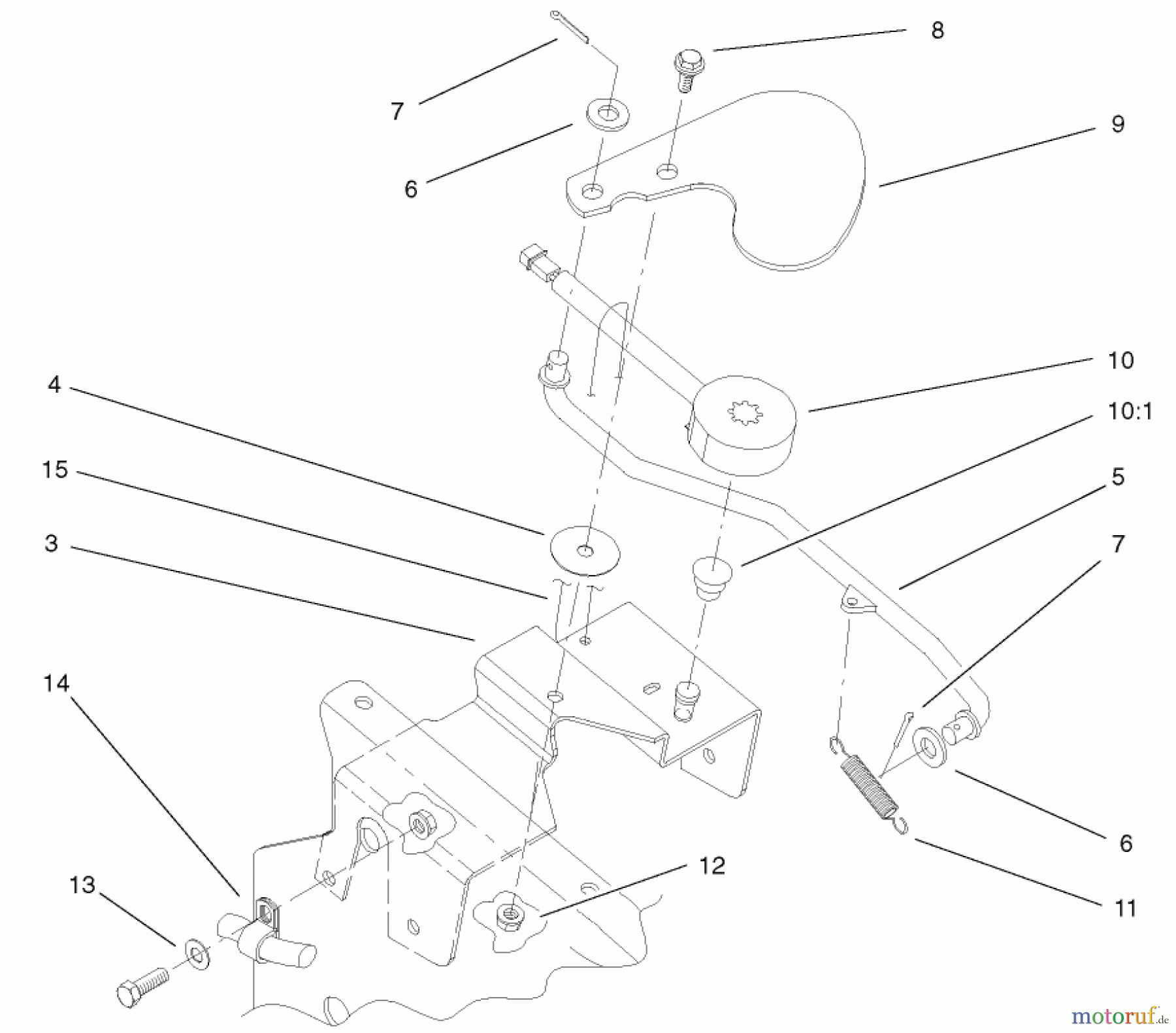 Toro Neu Mowers, Lawn & Garden Tractor Seite 1 73570 (520xi) - Toro 520xi Garden Tractor, 2002 (220000001-220999999) CRUISE CONTROL ASSEMBLY