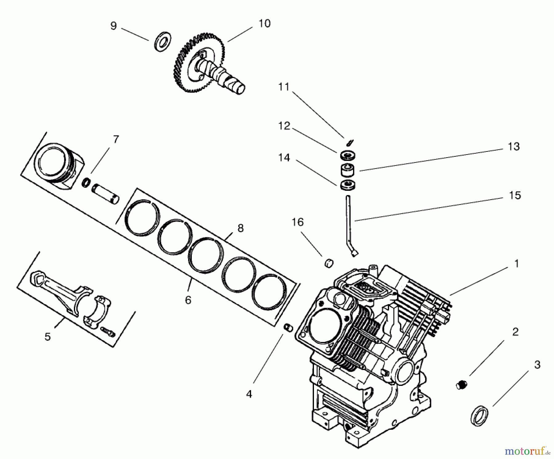 Toro Neu Mowers, Lawn & Garden Tractor Seite 1 73570 (520xi) - Toro 520xi Garden Tractor, 2002 (220000001-220999999) GROUP 2-CRANKCASE (MODEL 73471 ONLY)