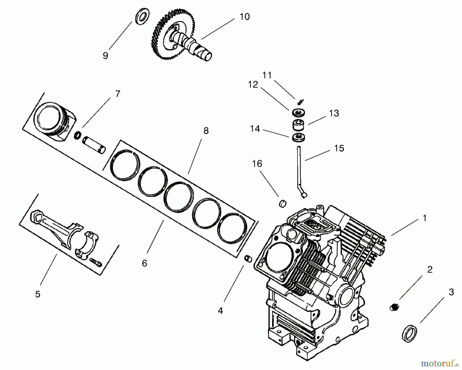 Toro Neu Mowers, Lawn & Garden Tractor Seite 1 73570 (520xi) - Toro 520xi Garden Tractor, 2002 (220000001-220999999) GROUP 2-CRANKCASE (MODEL 73542 & 73570)