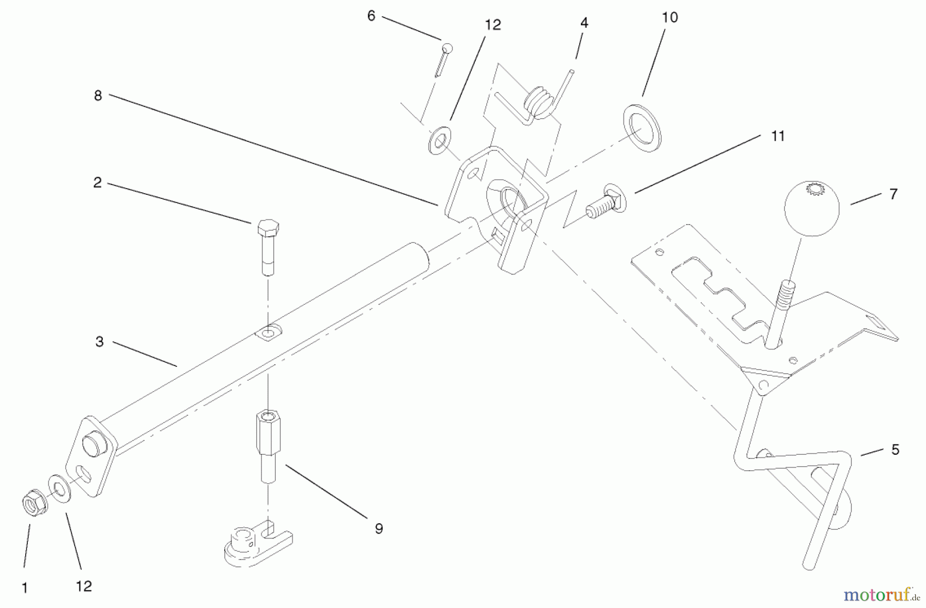 Toro Neu Mowers, Lawn & Garden Tractor Seite 1 73570 (520xi) - Toro 520xi Garden Tractor, 2002 (220000001-220999999) HI-LO SHIFT ASSEMBLY