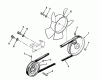 Toro 73501 (520-H) - 520-H Garden Tractor, 1993 (39000001-39999999) Ersatzteile DRIVE BELT AND PULLEYS