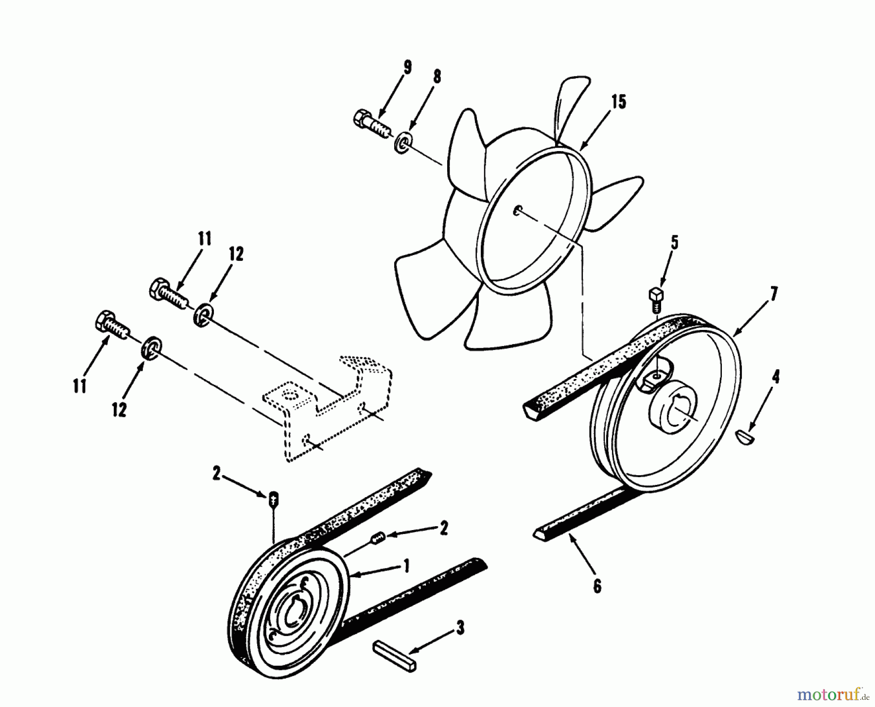 Toro Neu Mowers, Lawn & Garden Tractor Seite 1 73501 (520-H) - Toro 520-H Garden Tractor, 1993 (39000001-39999999) DRIVE BELT AND PULLEYS